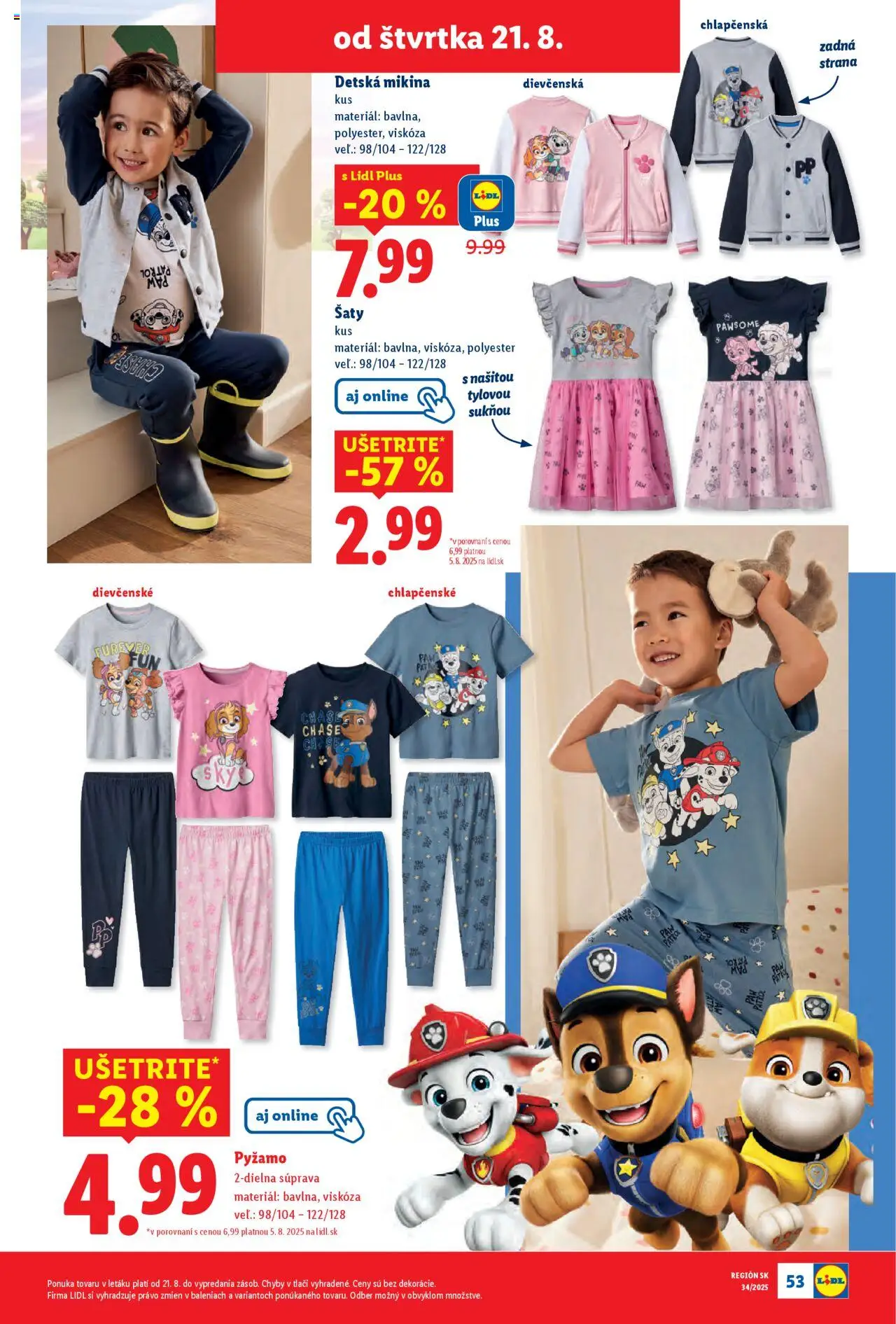 Lidl leták │ platný od 18.08.2025 | Strana: 85 | Produkty: Šaty, Mikina, Pyžamo