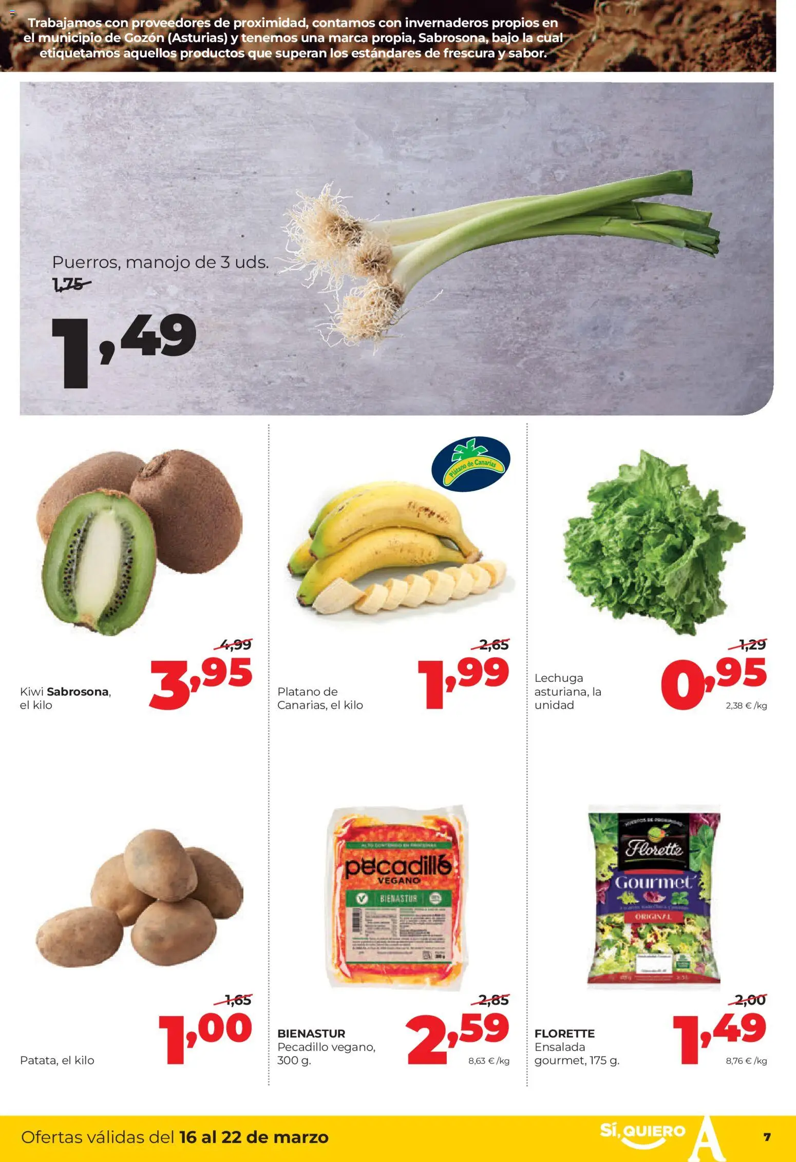 Alimerka folleto Castilla y León │ válido desde el 16.03.2026 | Página: 7 | Productos: Kiwi, Ensalada