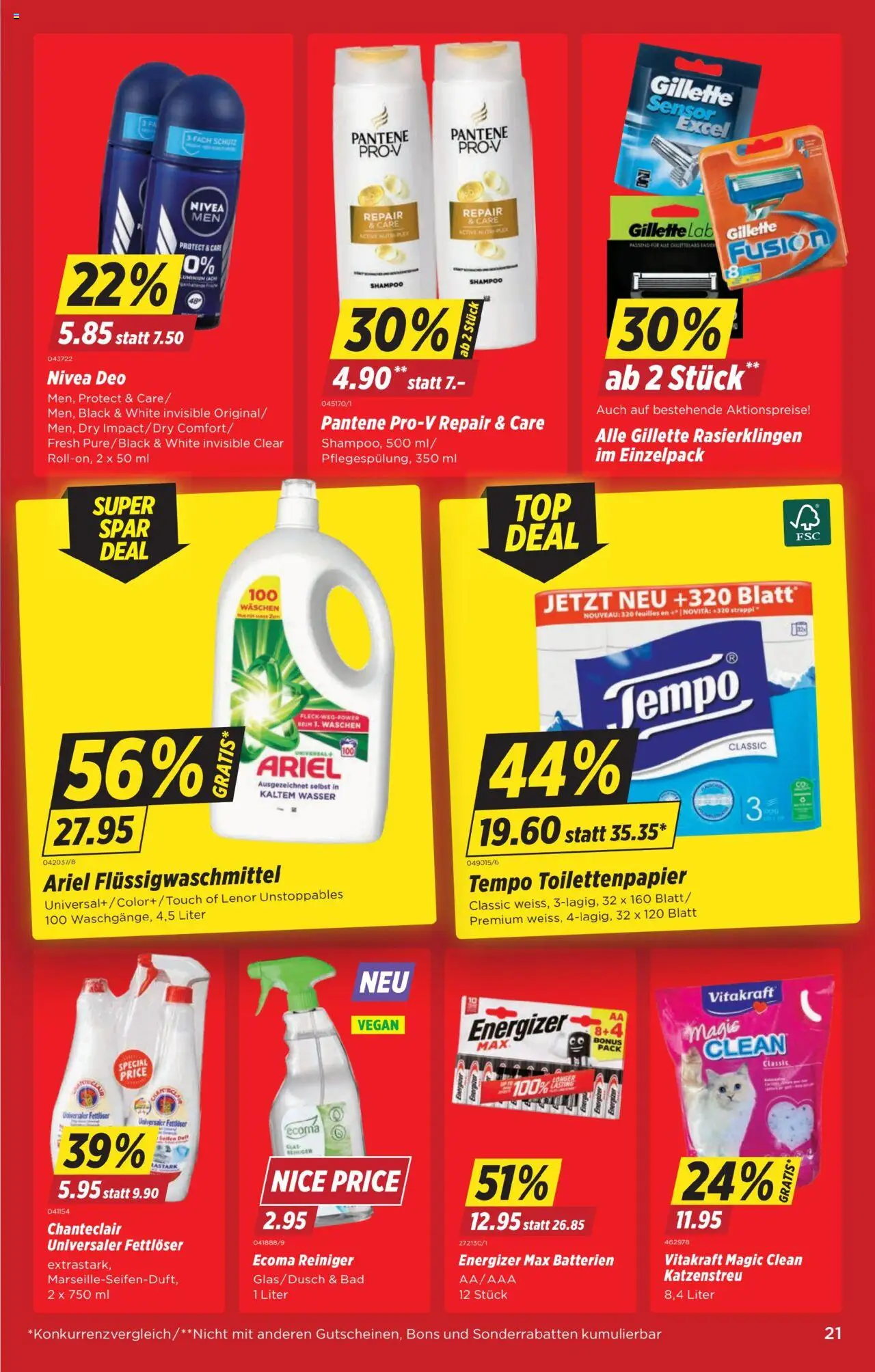 Denner Aktionen ab 19.08.2025 | Seite: 21 | Produkte: Bad, Shampoo, Deodorant, Toilettenpapier