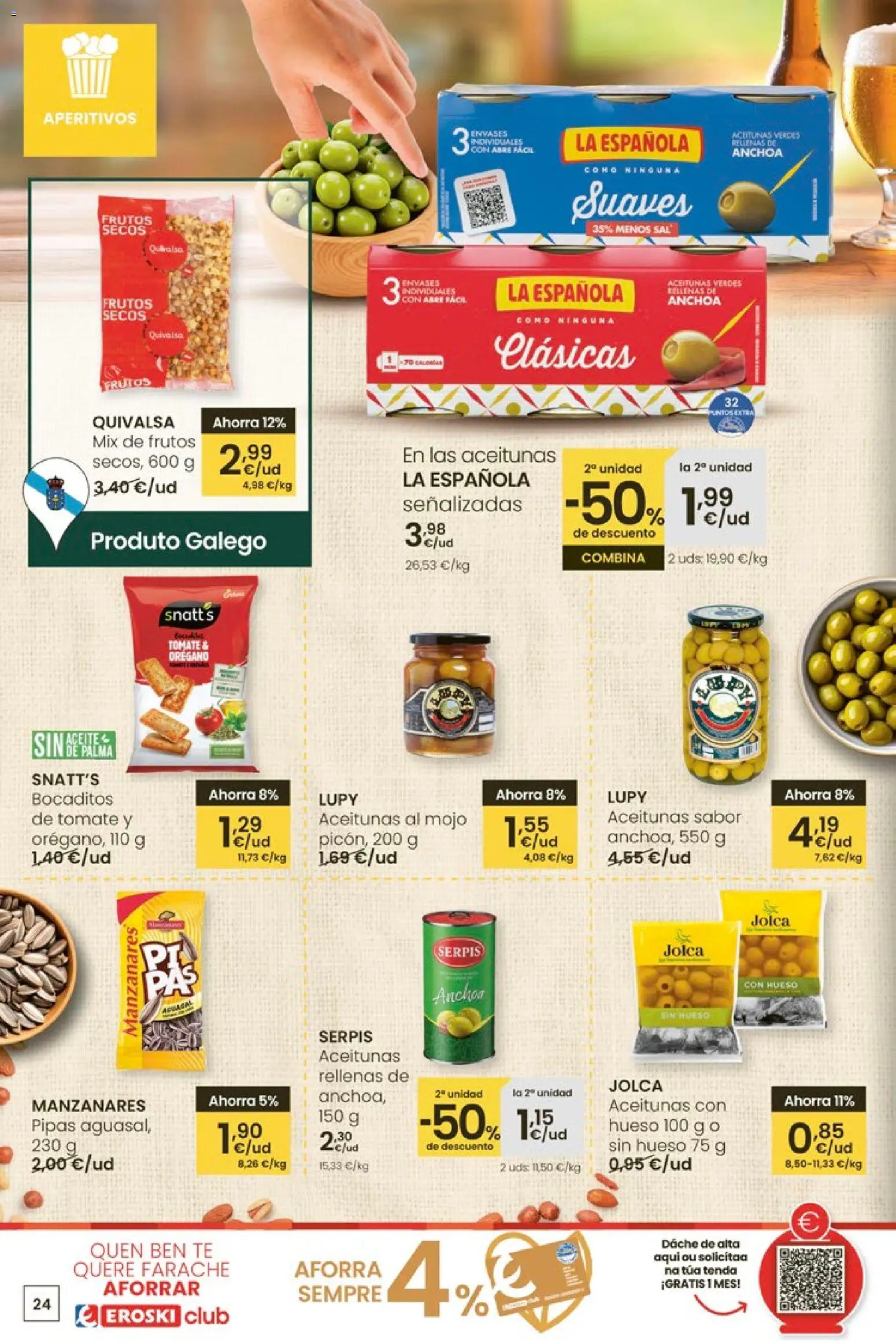 Eroski - 50 de descuento Center │ válido desde el 26.02.2026 | Página: 24 | Productos: Frutos secos, Té, Anchoa