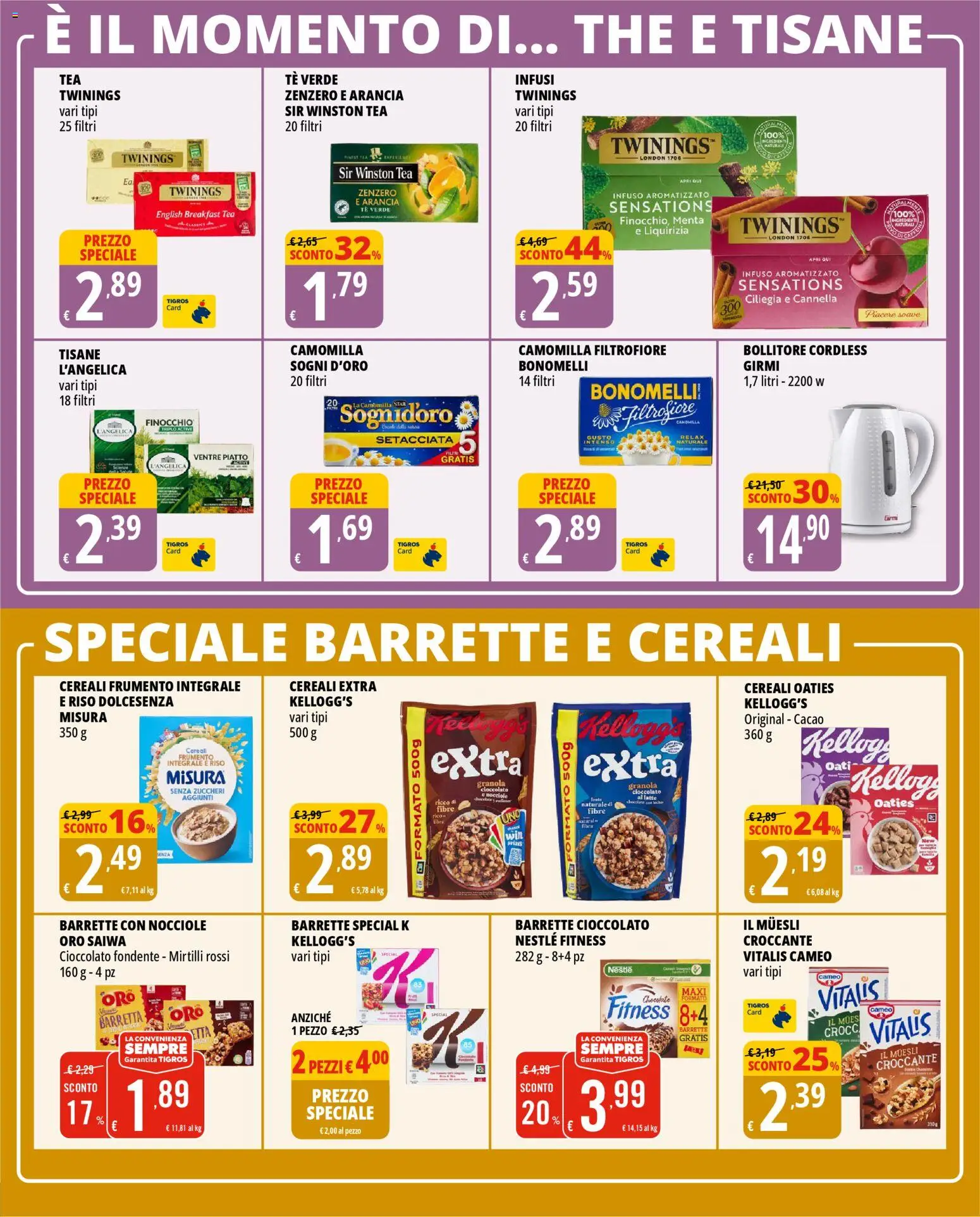 Volantino Tigros del 28.01.2026 | Pagina: 23 | Prodotti: Tè, Latte, Nocciole, Piatto