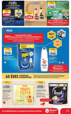 Auchan akciós ujság - amely érvényes a következő dátumtól: 17.07.2025 | Oldal: 29 | Termékek: Perwoll, Mosogatógép, TV, Mosószer