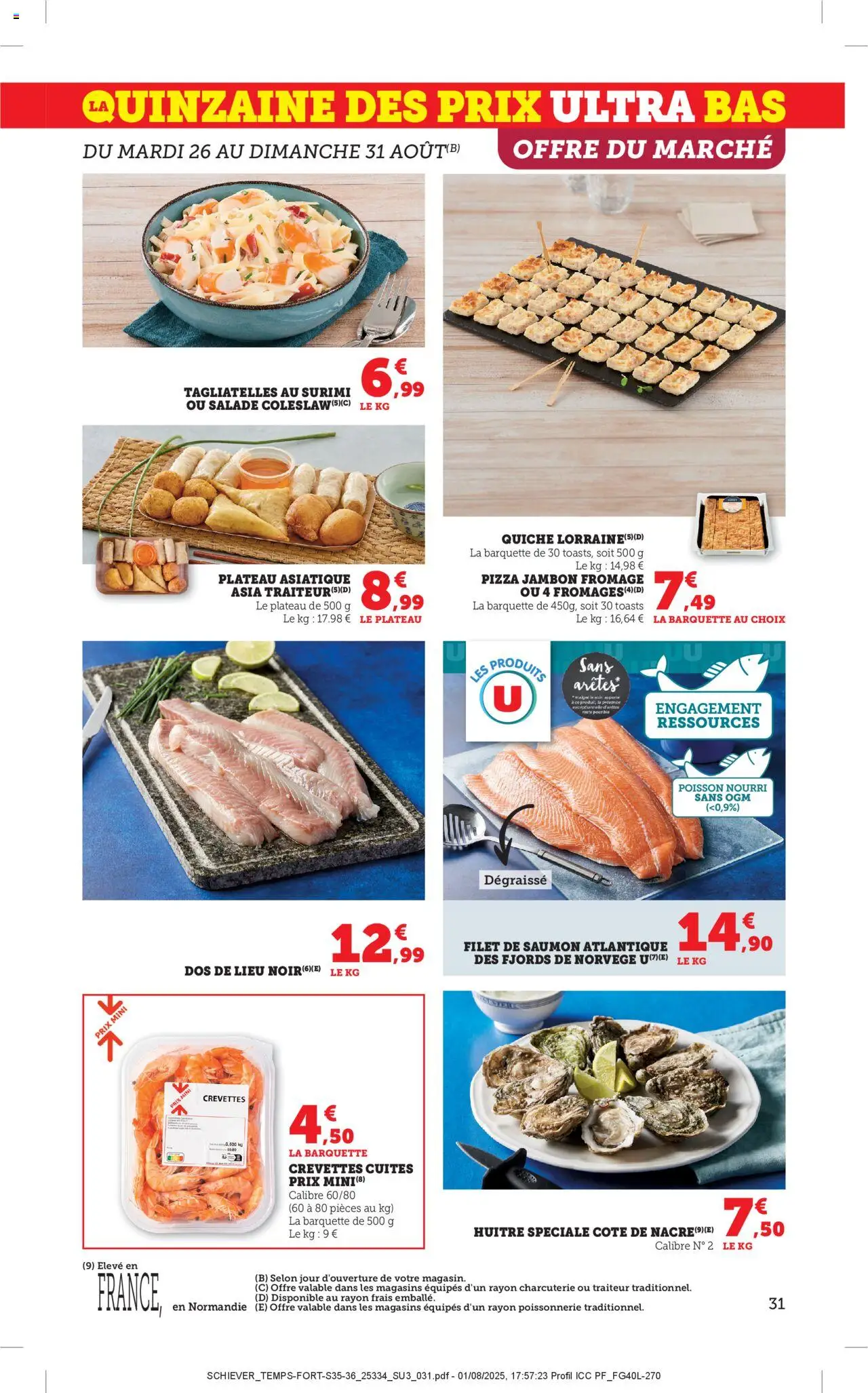 | Page: 31 | Produits: Plateau, Crevettes, Filet de saumon, Jambon