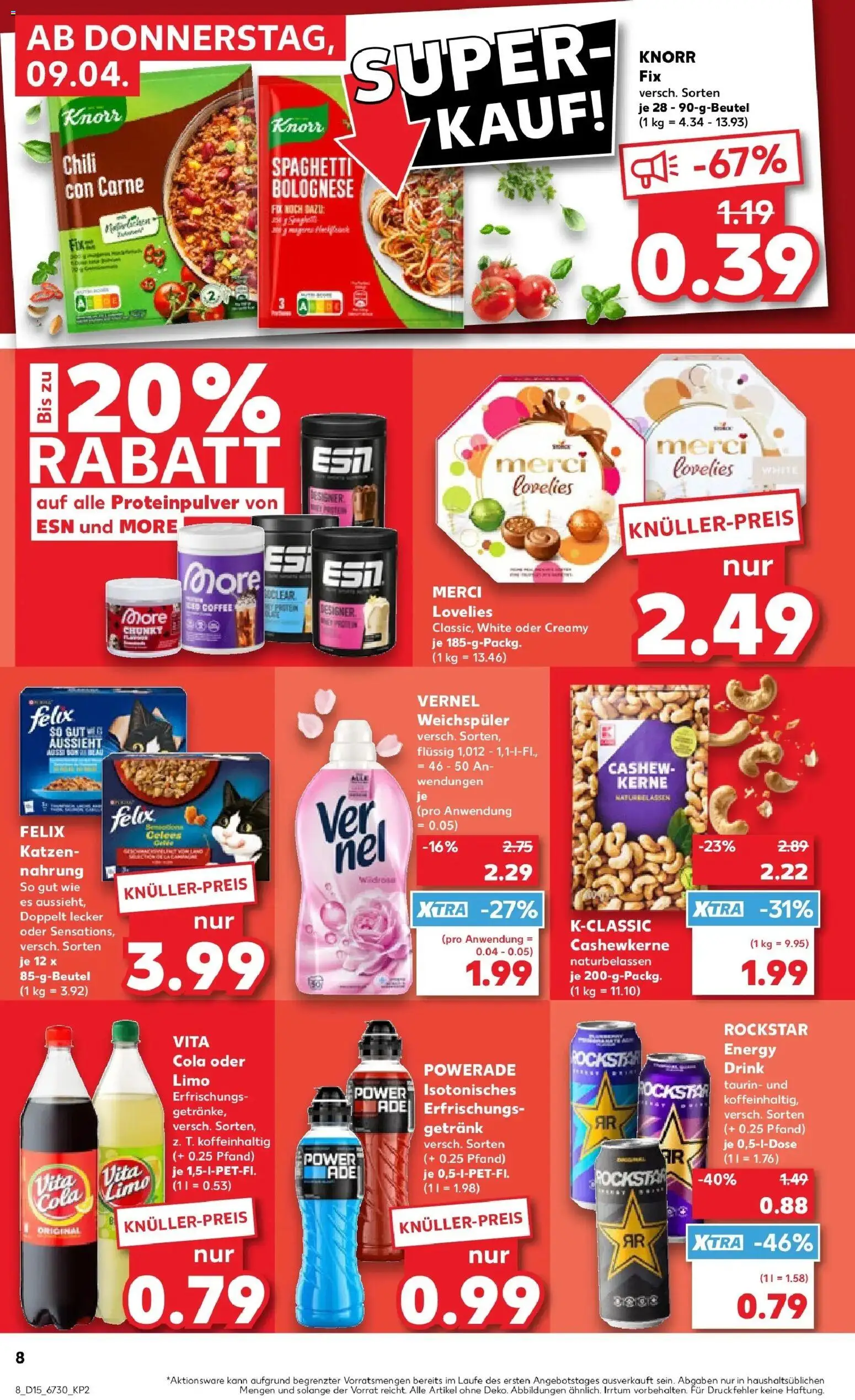 Kaufland Prospekt Delitzsch	 – gültig ab 07.04.2026 | Seite: 20 | Produkte: Knorr, Weichspüler, Vita cola, Chili