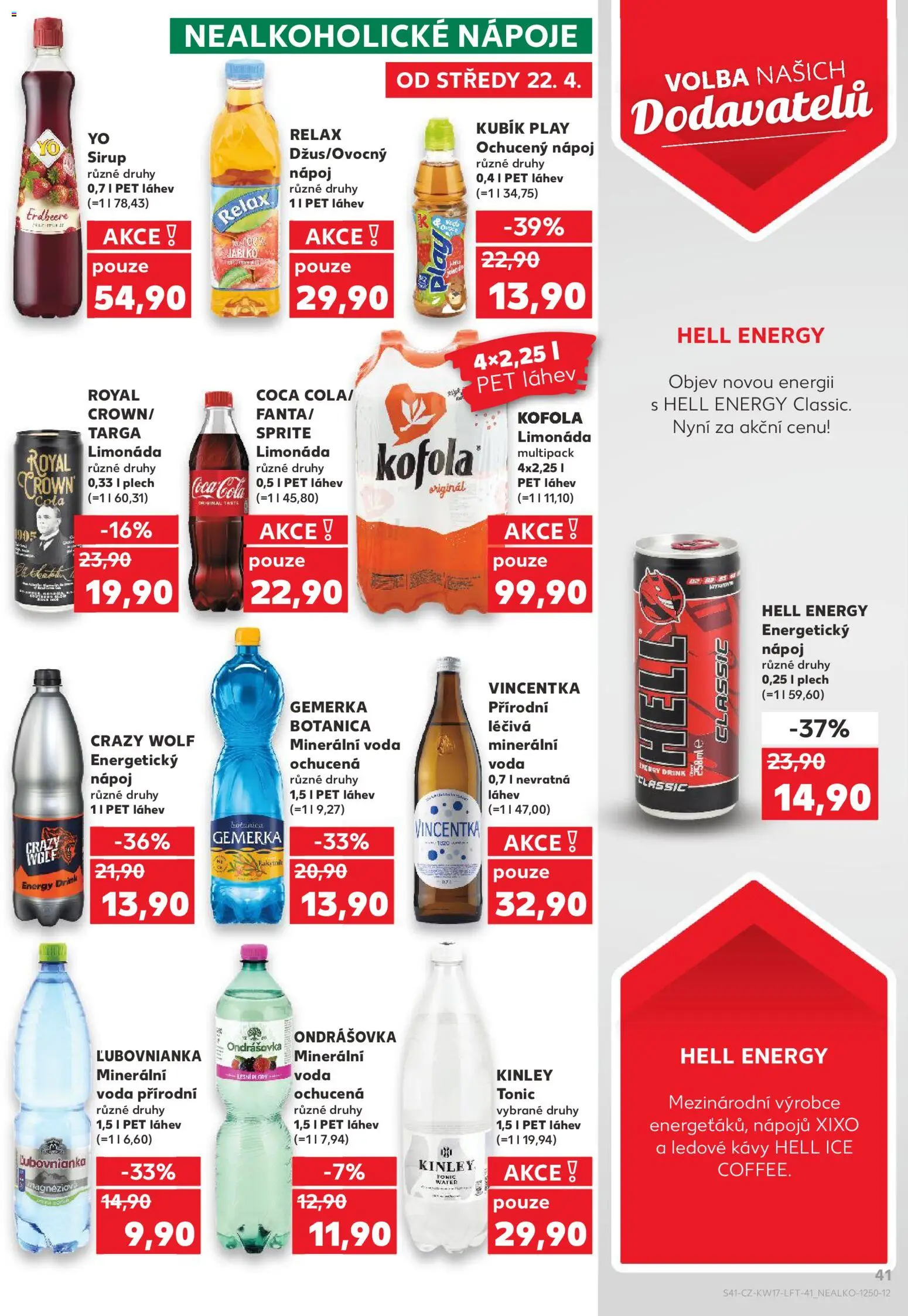 Kaufland leták od 22.04.2026 | Strana: 41 | Produkty: Plech, Yo sirup, Tonic, Energy drink