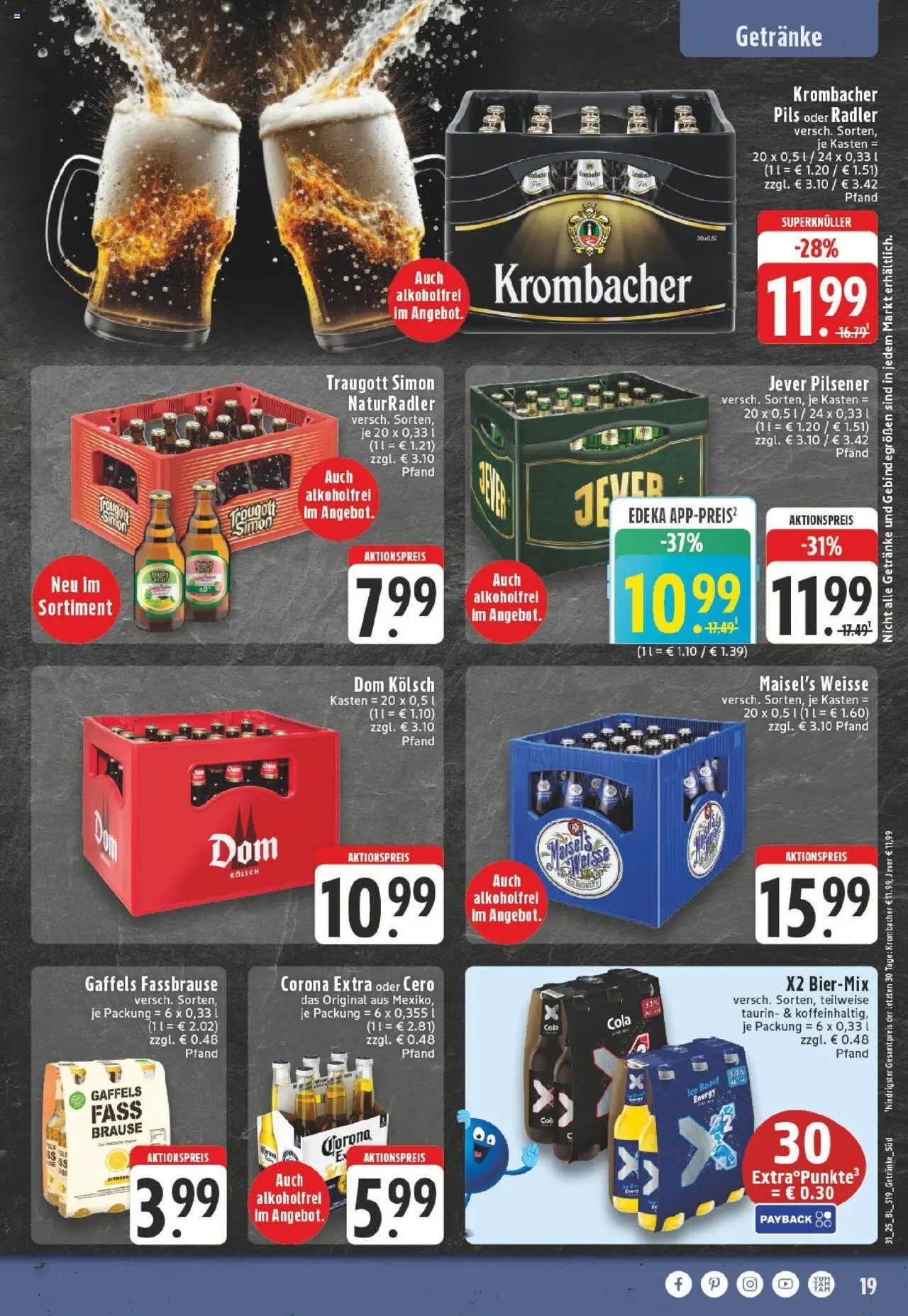 Edeka prospekt Wesseling-Berzdorf	 - gültig ab dem 27.07.2025 | Seite: 19 | Produkte: Krombacher alkoholfrei, Jever, Krombacher, Fassbrause