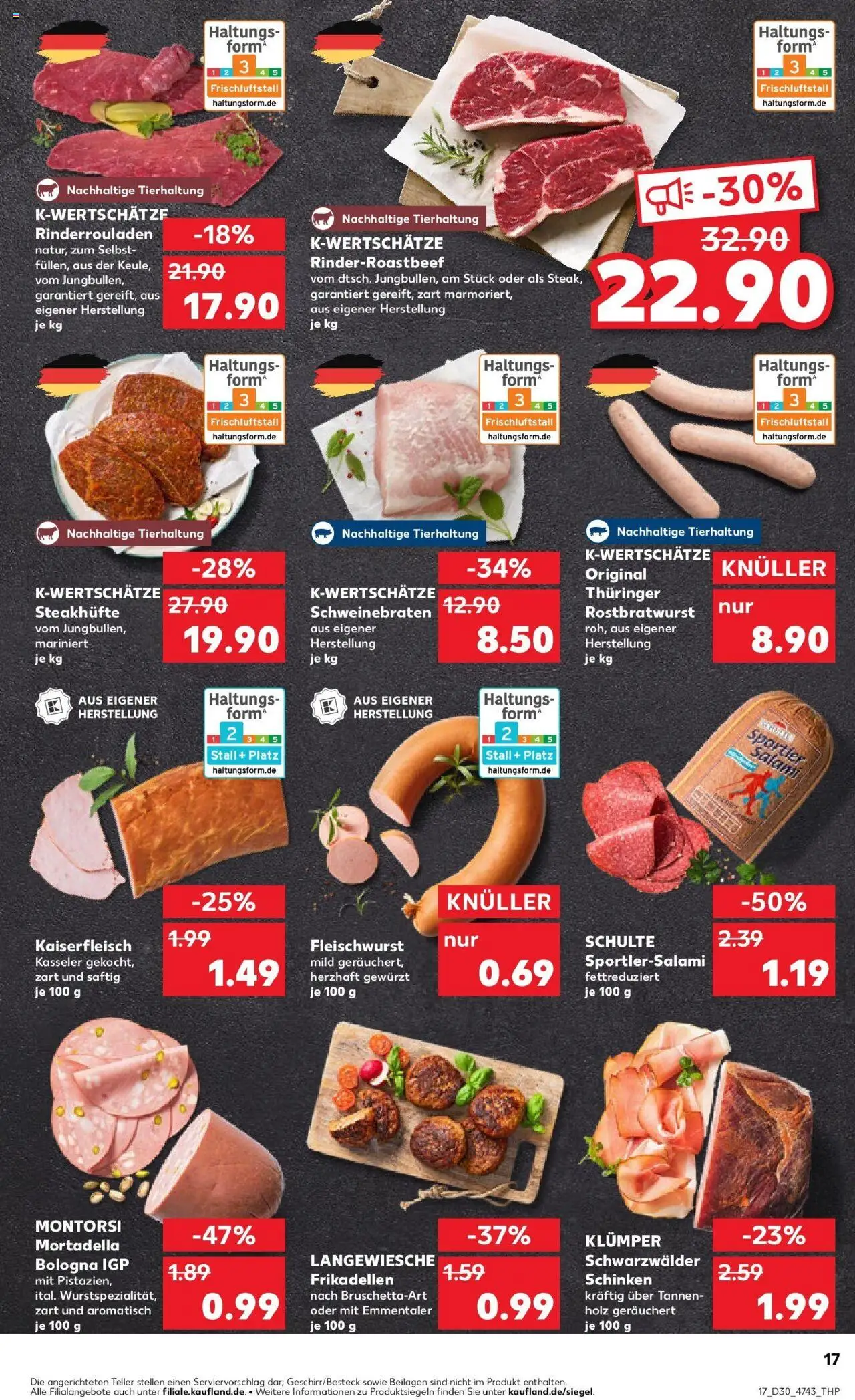 Kaufland prospekt Rees	 - gültig ab dem 27.07.2025 | Seite: 32 | Produkte: Rinderrouladen, Salami, Schinken