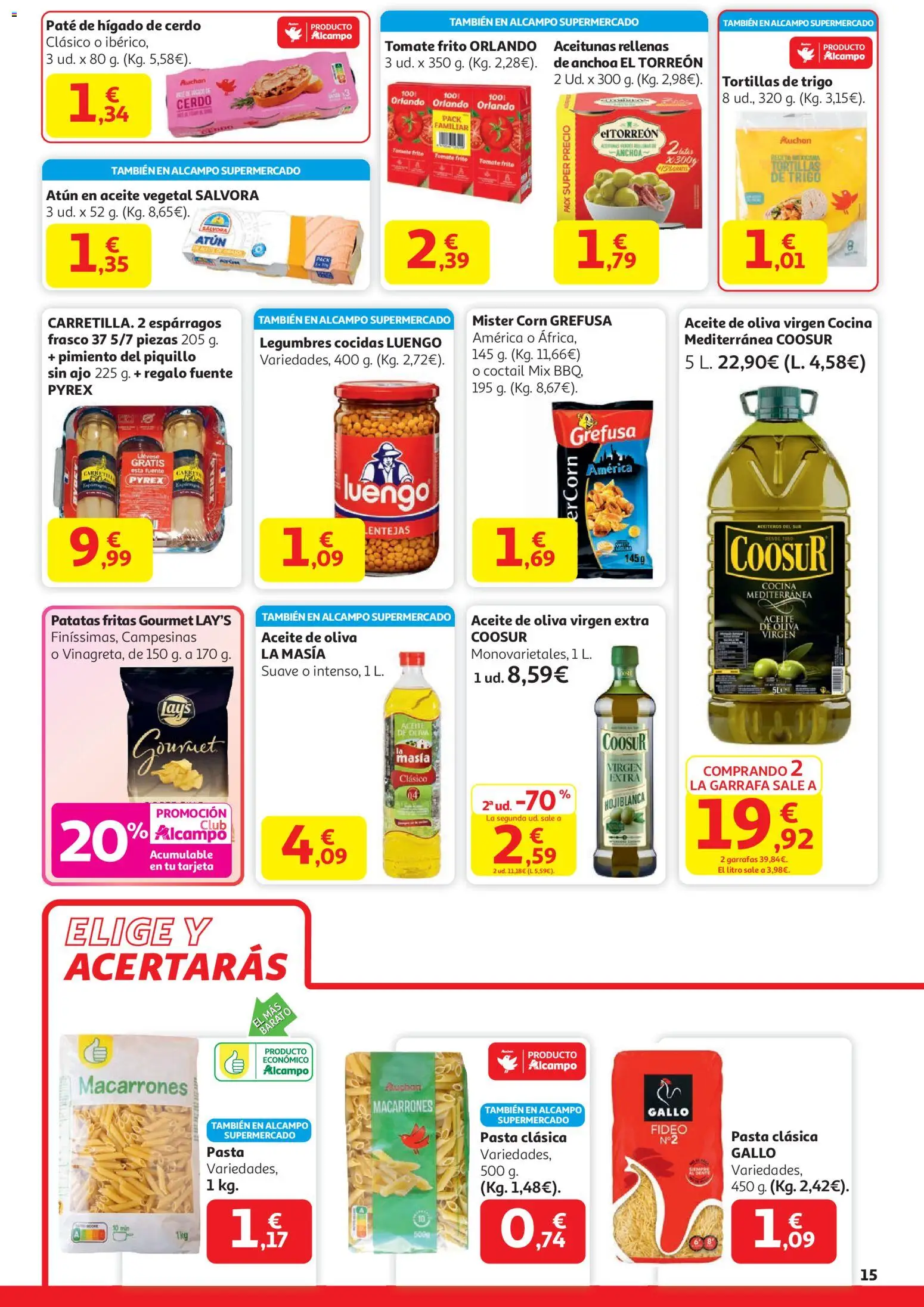 Alcampo - HG Unido Madrid │ válido desde el 15.01.2026 | Página: 16 | Productos: Aceite, Cerdo, Κάδος απορρυμάτων, Aceite de oliva virgen extra