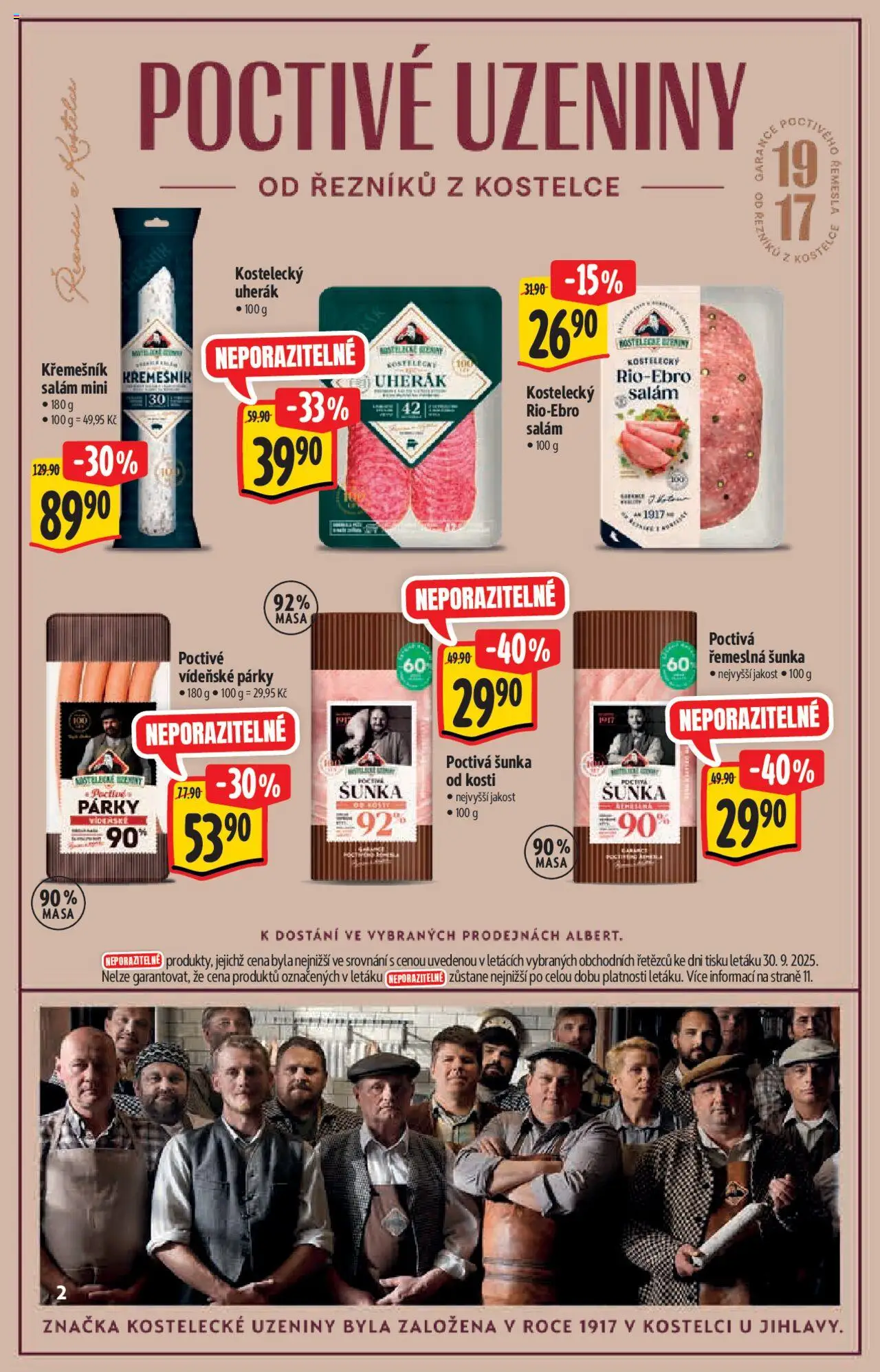 Albert katalog - Supermarket od 08.10.2025 | Strana: 2 | Produkty: Uherák, Salám, Vídeňské párky, Uzeniny
