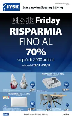 Anteprima del volantino JYSK Black Friday 70% catalogo valido a partire dal 24.11.2025