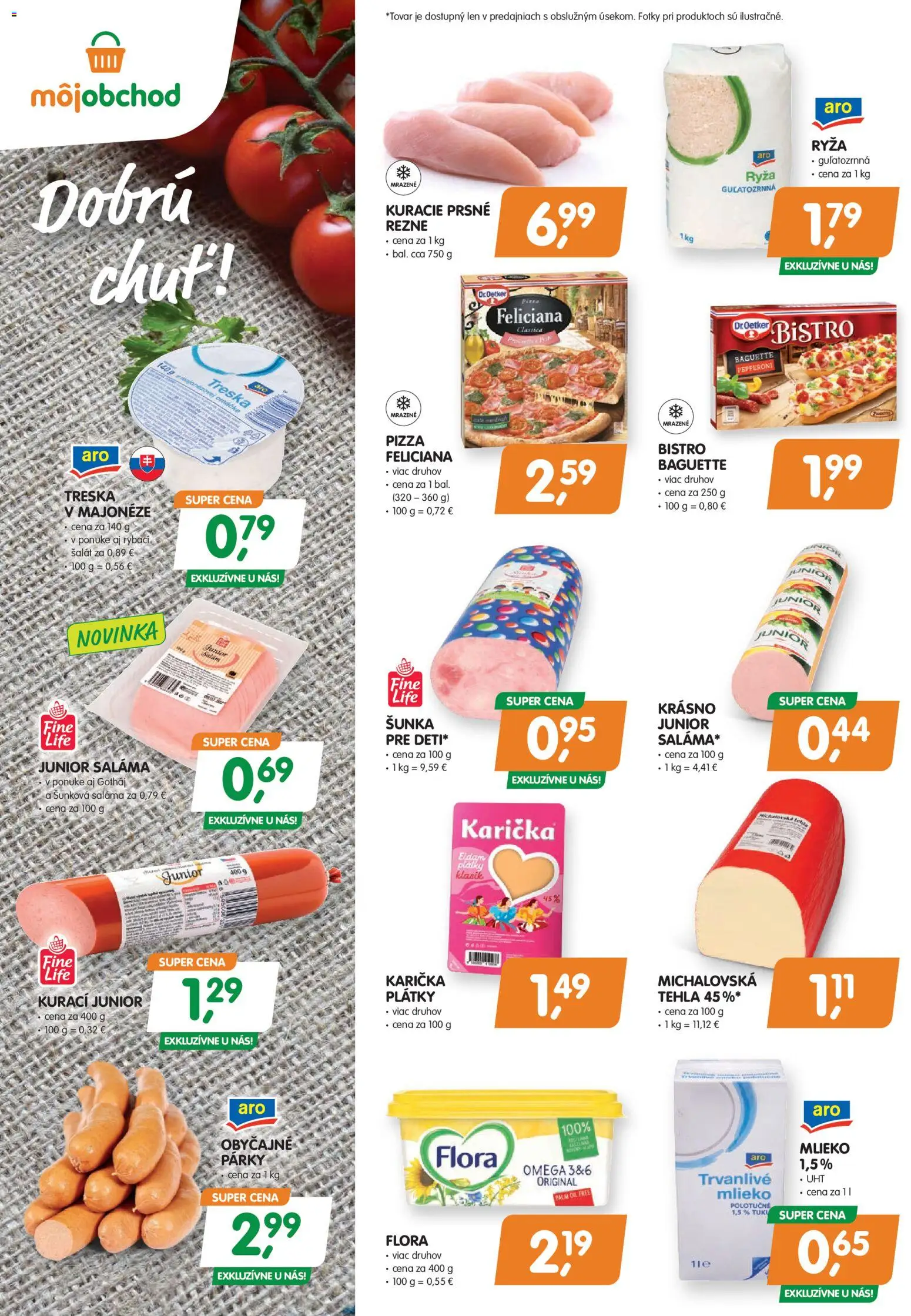 Nové Môj obchod akcie – leták je platný od 02.01.2026 | Strana: 2 | Produkty: Saláma, Pizza, Eidam, Šalát