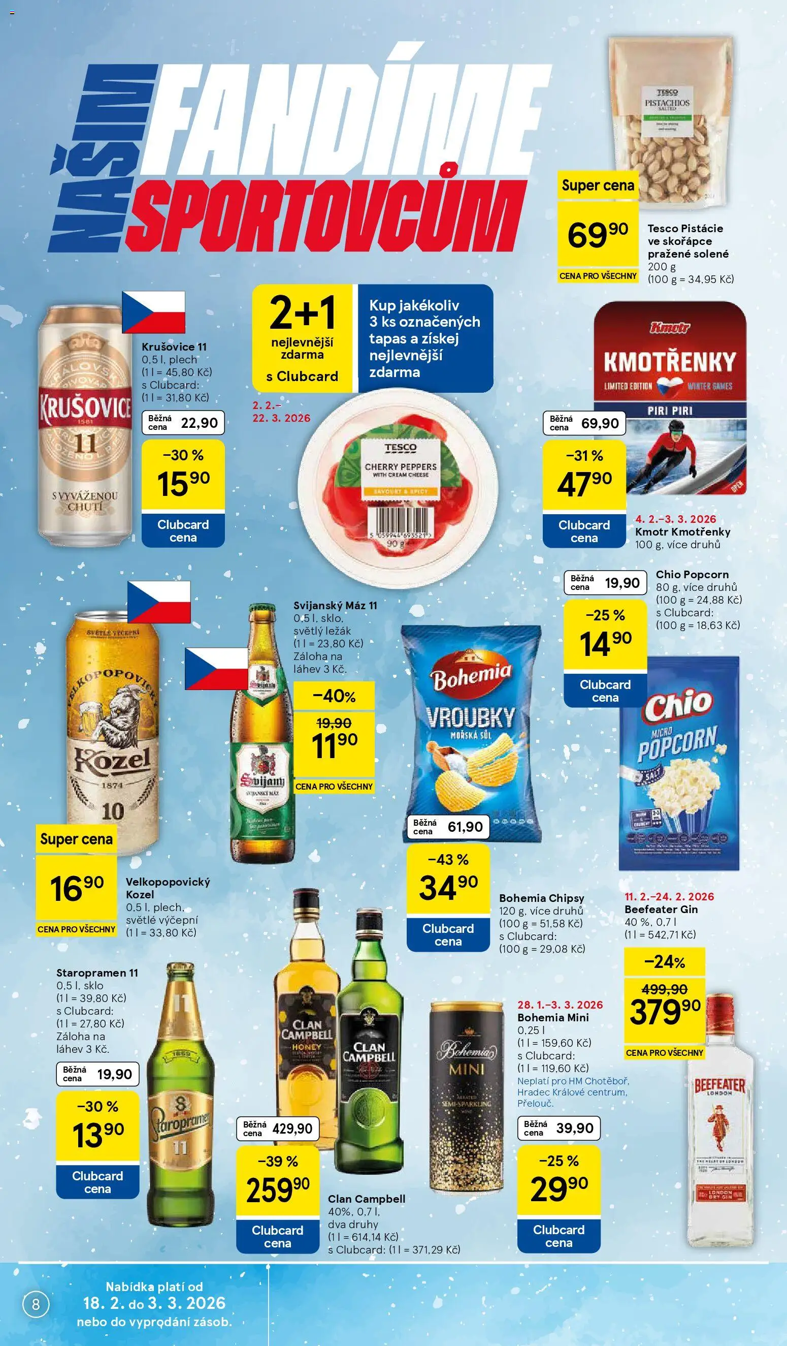 Tesco leták - Hypermarket od 18.02.2026 | Strana: 8 | Produkty: Piri piri, Staropramen 11, Chipsy, Láhev