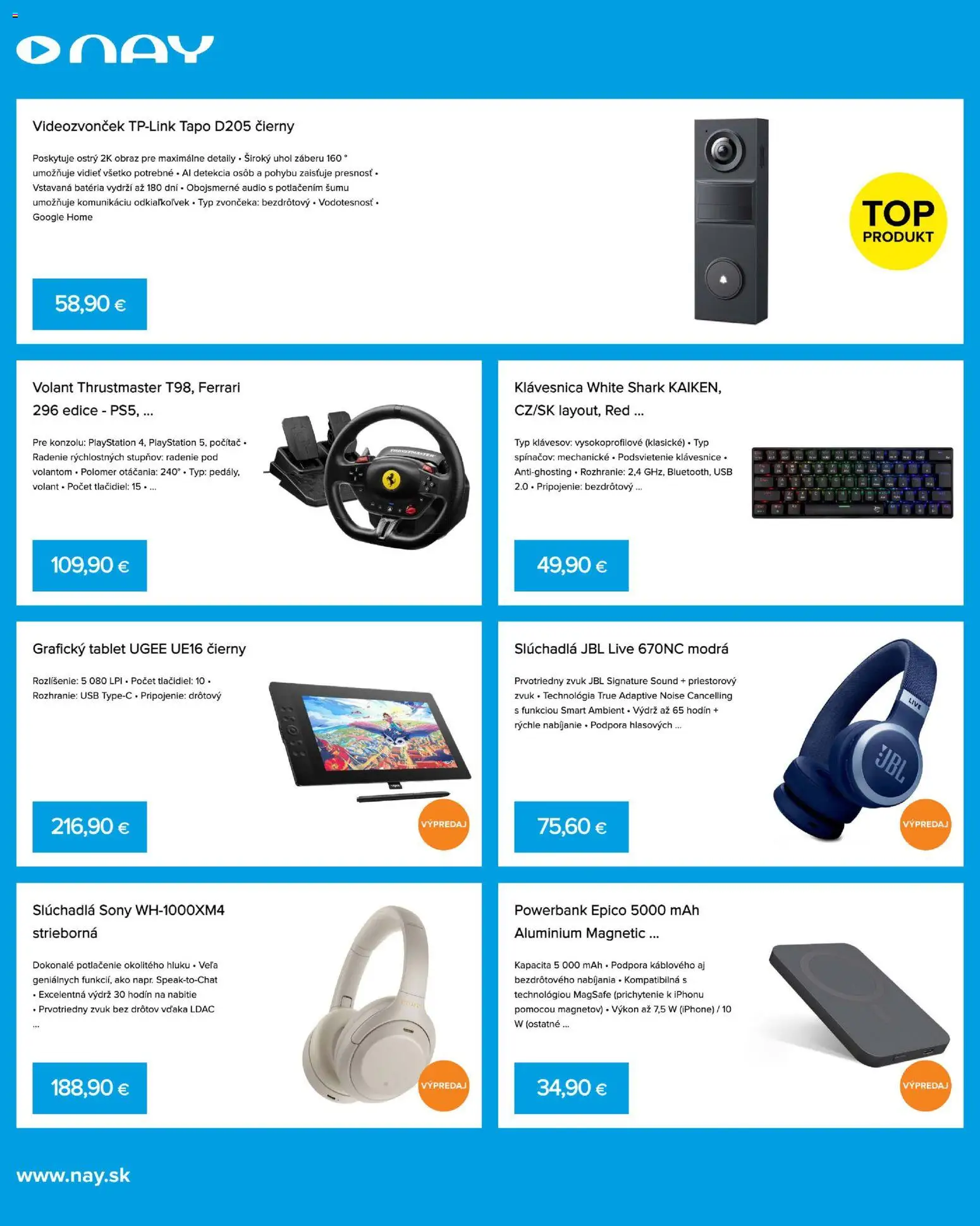 Nové NAY Elektrodom akcie – leták je platný od 12.01.2026 | Strana: 4 | Produkty: Tablet, Klávesnica, Počítač, Slúchadlá
