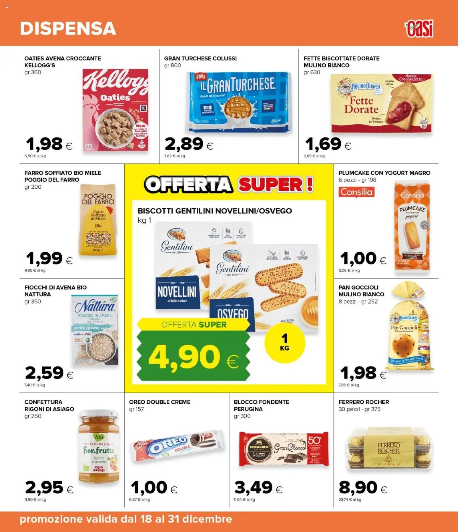 Volantino Oasi del 18.12.2025 | Pagina: 31 | Prodotti: Frutta, Plumcake, Miele, Farro