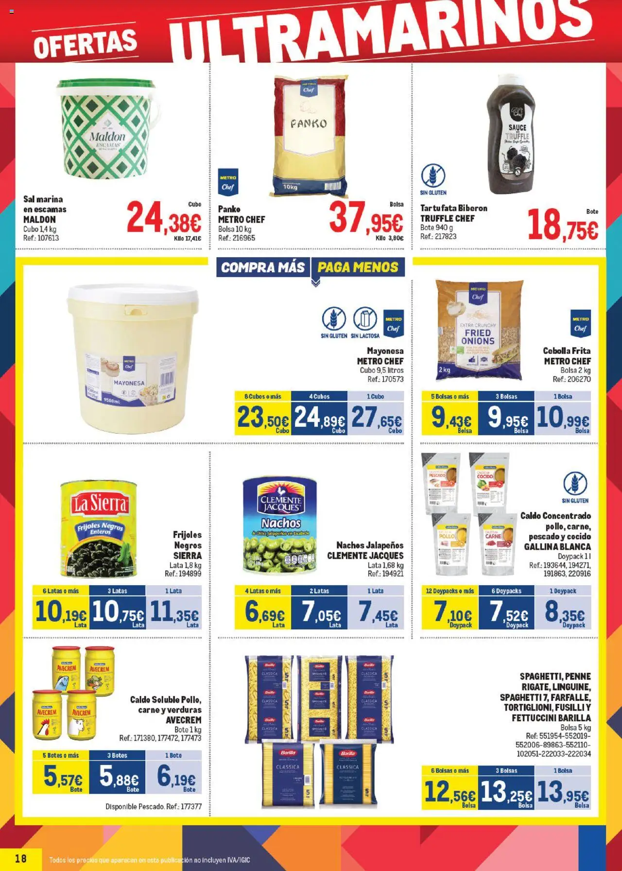 Makro - Precios Canarias │ válido desde el 06.10.2025 | Página: 18 | Productos: Καλτσάκια μισά, Pescado, Οθόνη προβολής, Bolsa