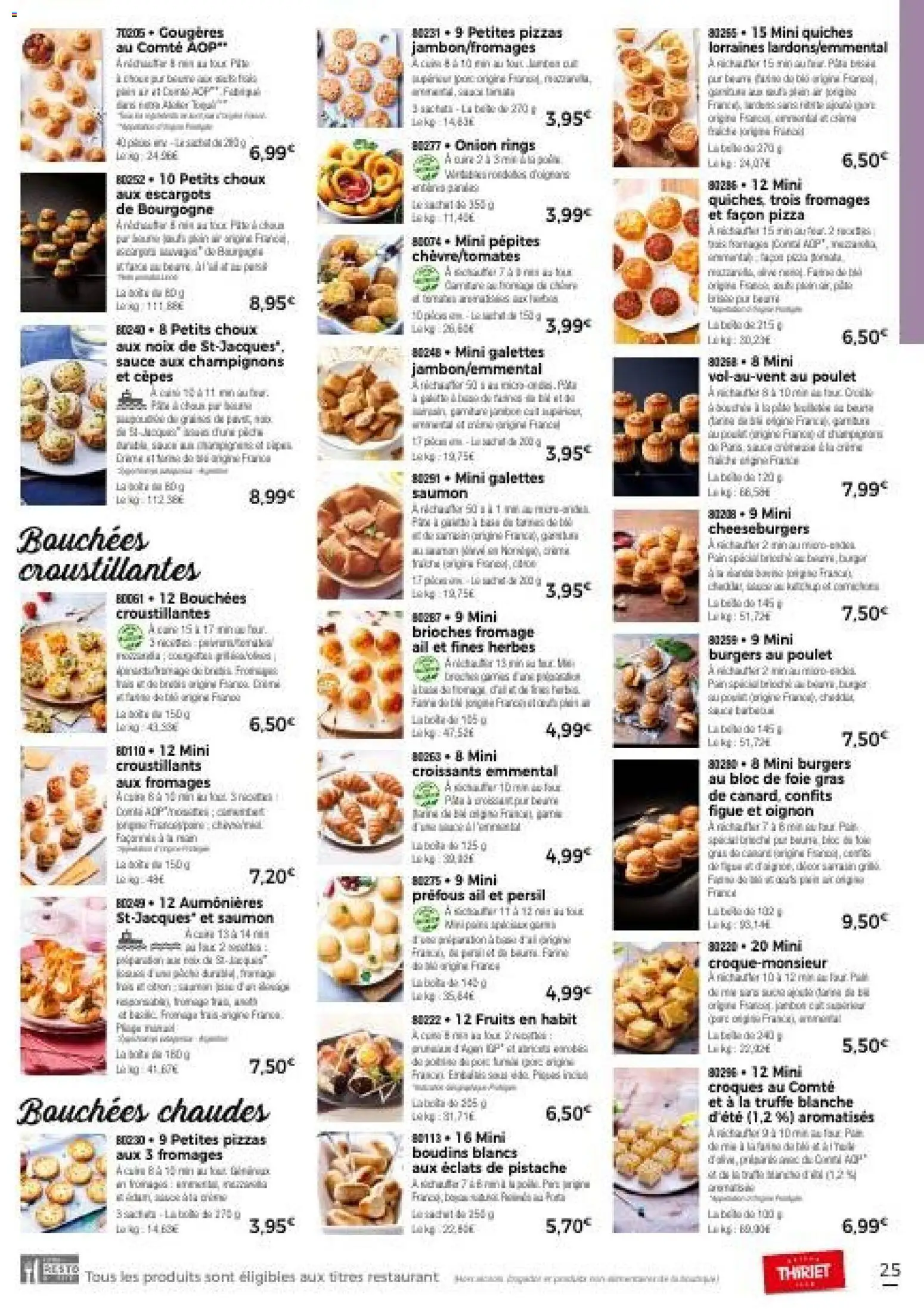 {H1} | Page: 25 | Produits: Persil, Oignon, Pizza, Mini burgers