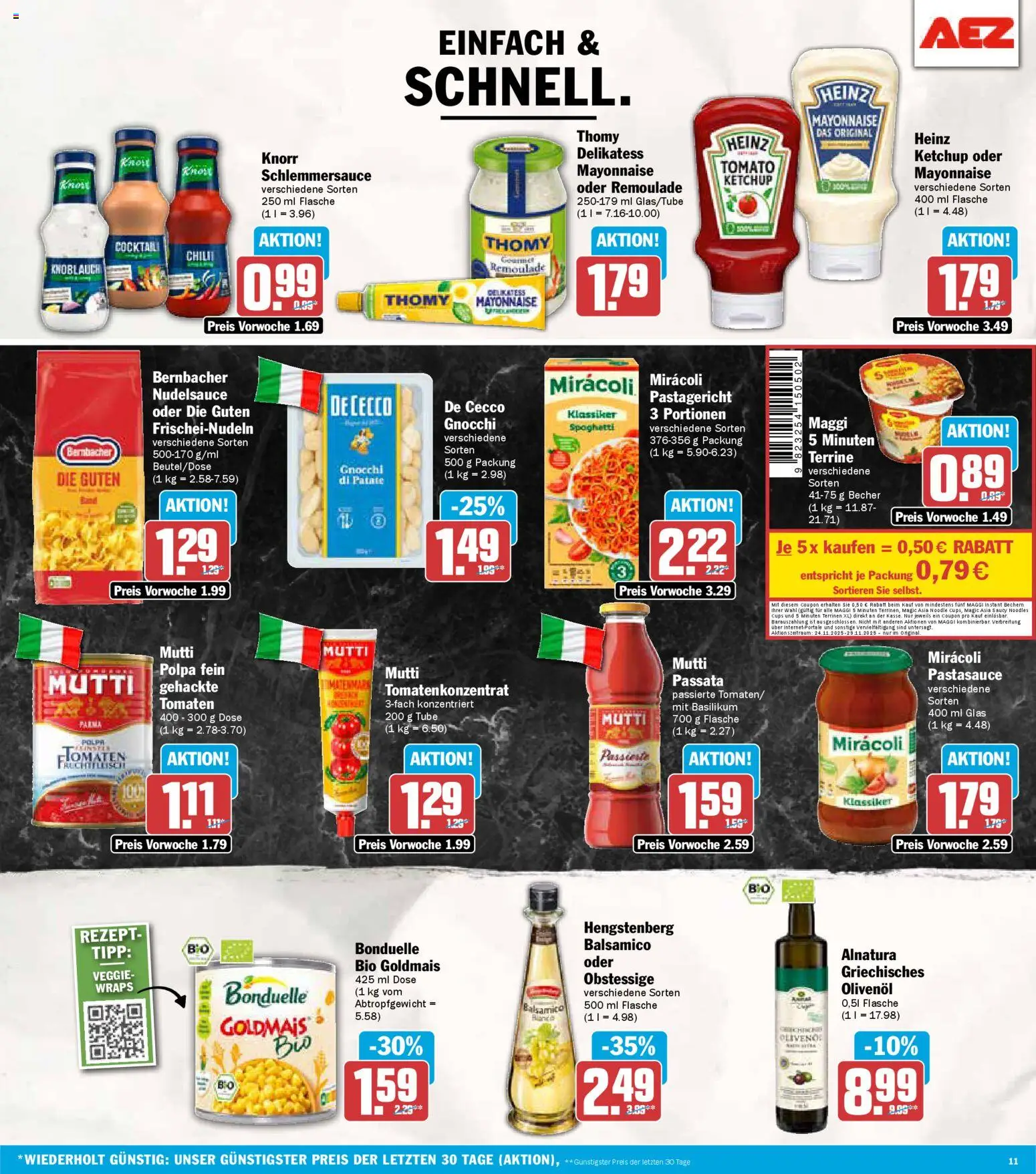 AEZ Prospekt 	 – gültig ab 24.11.2025 | Seite: 11 | Produkte: Maggi, Balsamico, Mayonnaise, Knoblauch