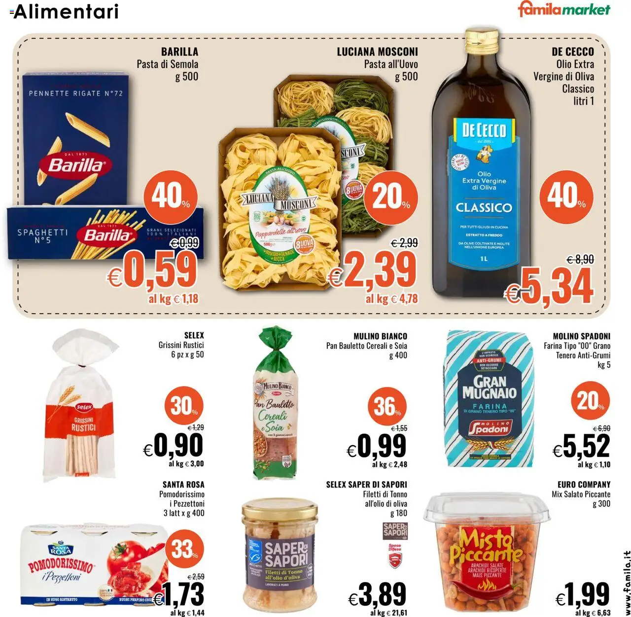 Volantino Famila del 21.08.2025 | Pagina: 11 | Prodotti: Uova, Cereali, Olio extra vergine, Pennette