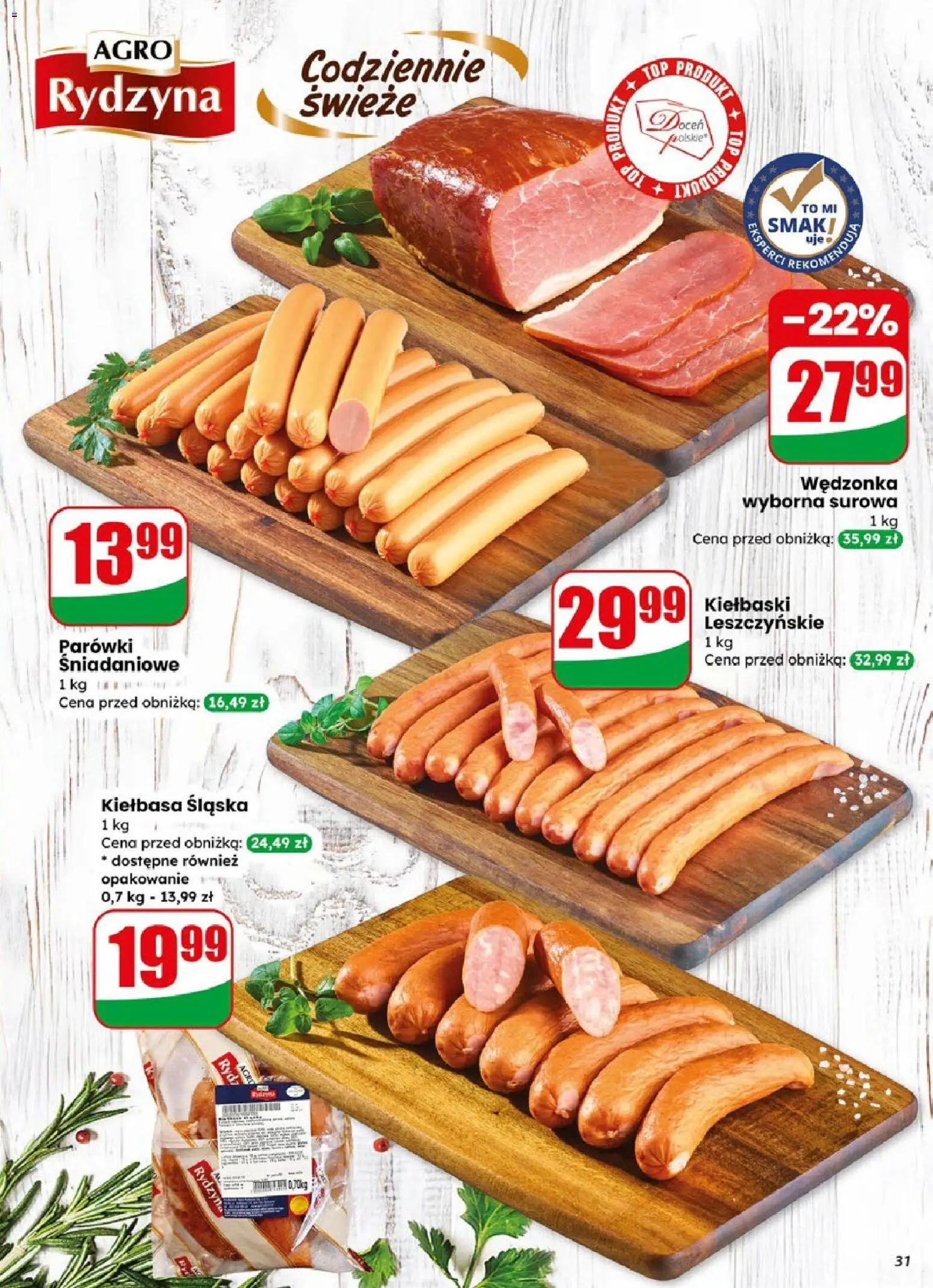 Dino gazetka od 08.04.2026 | Strona: 31 | Produkty: Kiełbasa, Top, Parówki, Kiełbasa śląska