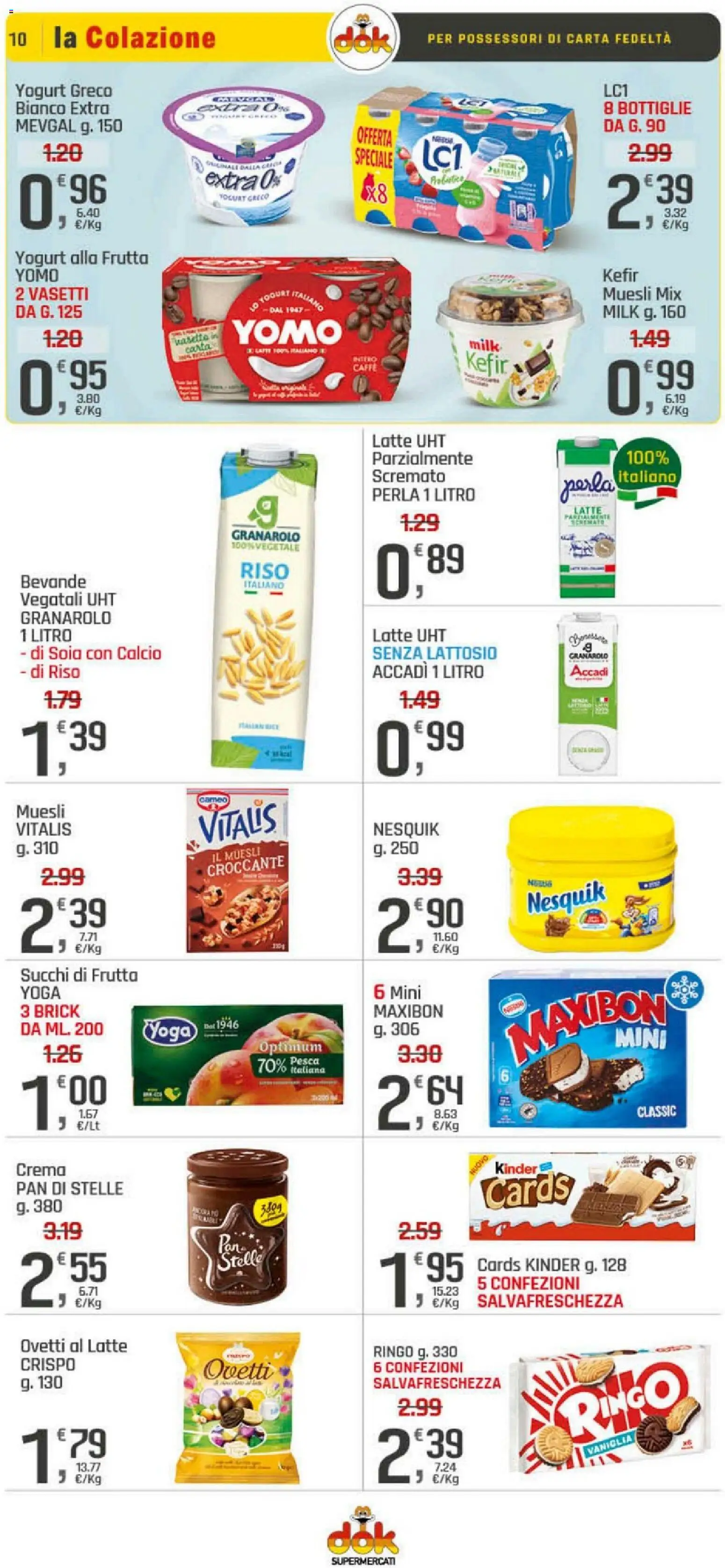 Volantino DOK del 05.03.2026 | Pagina: 10 | Prodotti: Muesli, Yogurt greco, Crema, Riso