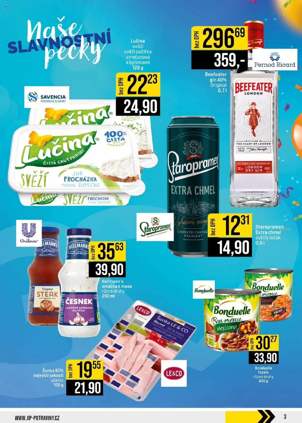 Jip leták - Cash & Carry od 13.08.2025 | Strana: 3 | Produkty: Staropramen, Česnek, Fazole, Beefeater