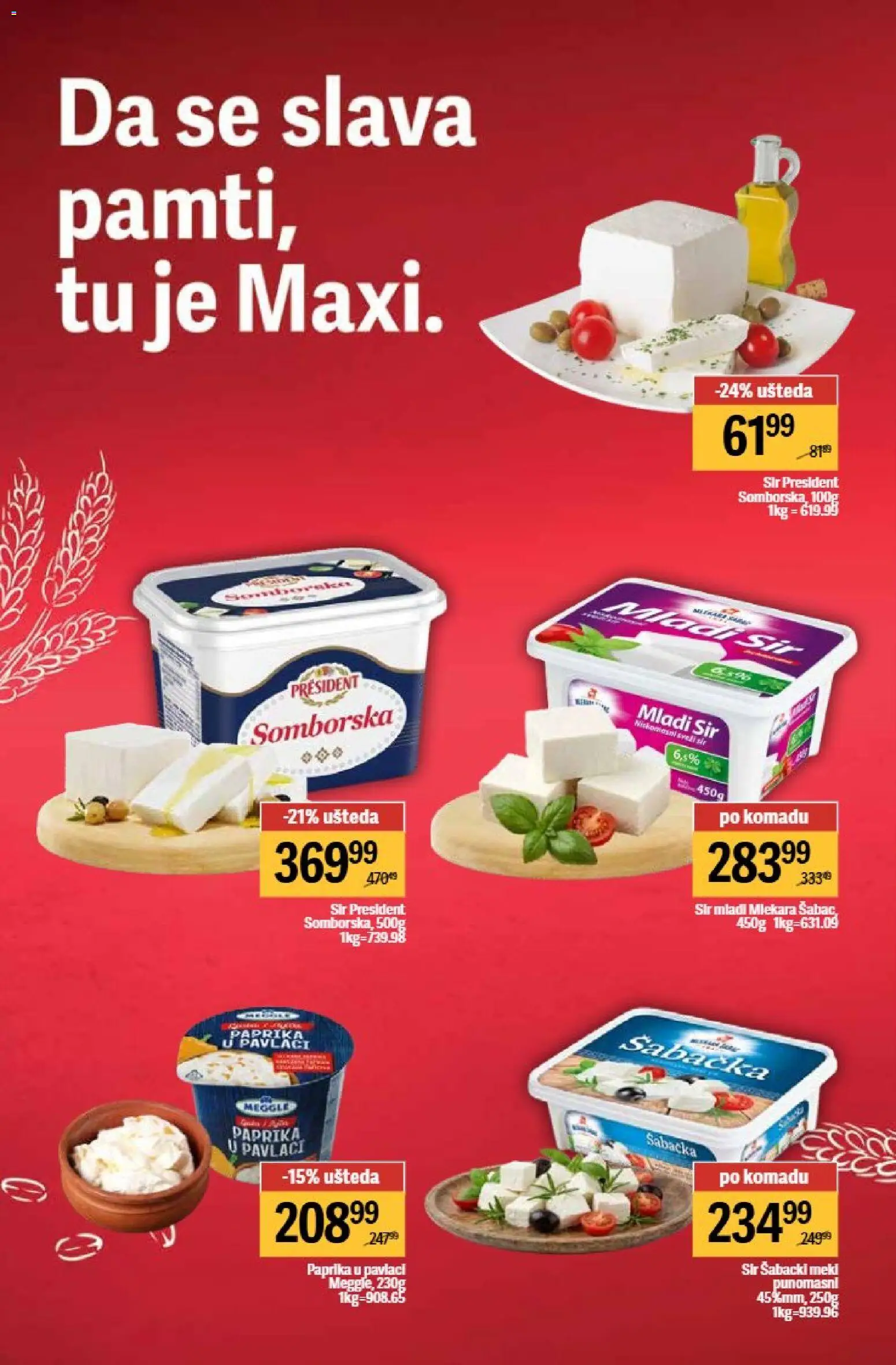 Maxi katalog - važi od 27.04.2026 | Strana: 12 | Proizvode: Mladi sir, Paprika, Sir, Paprika u pavlaci