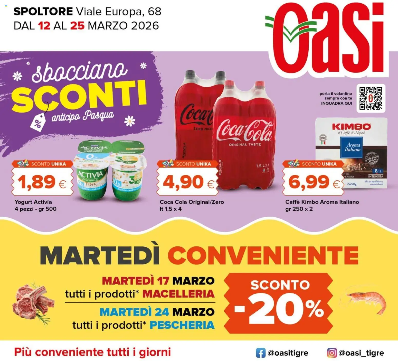 Volantino Oasi del 12.03.2026 | Pagina: 1 | Prodotti: Caffè, Tè, Cereali, Coca Cola