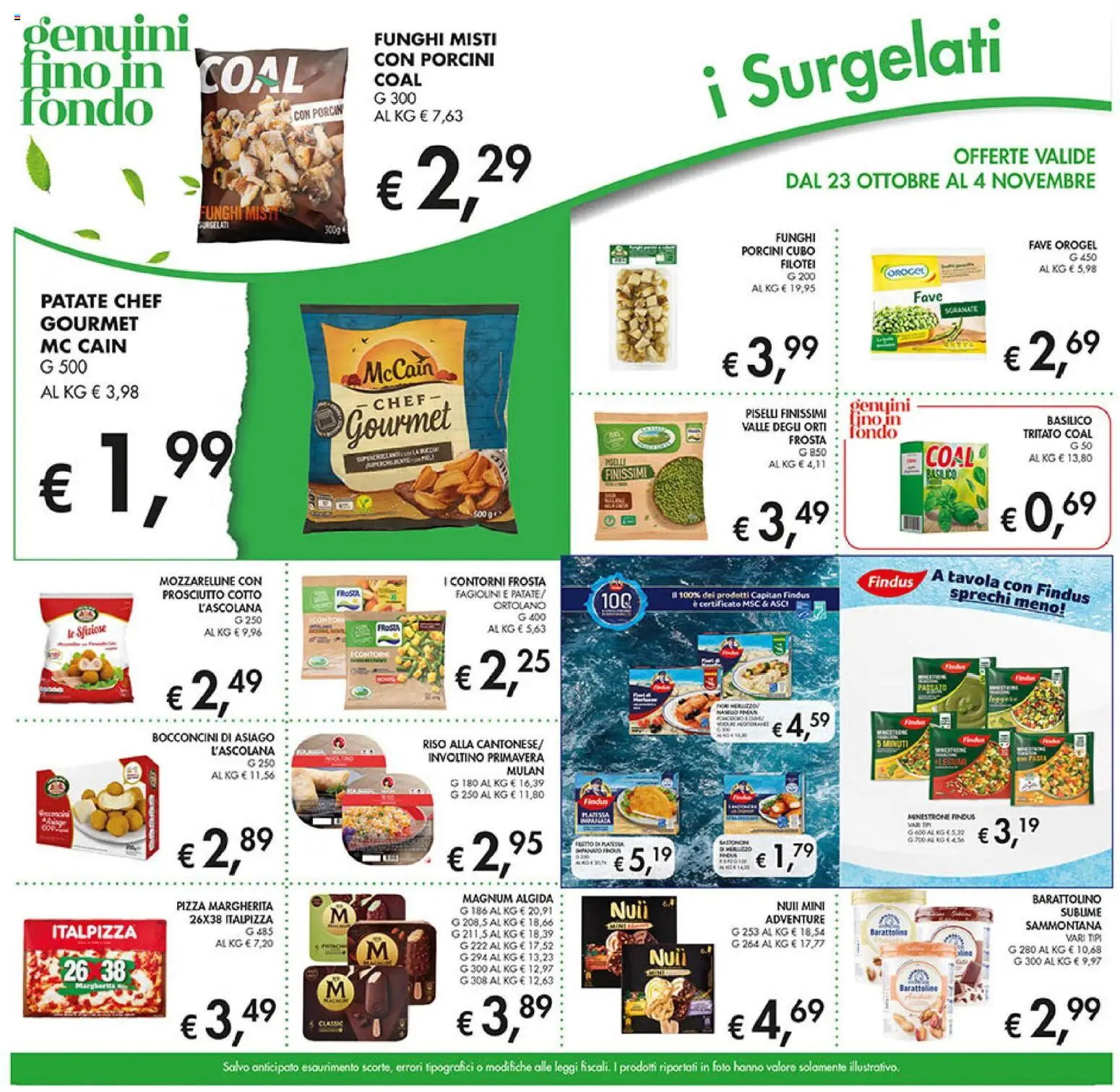 Volantino Coal del 23.10.2025 | Pagina: 9 | Prodotti: Patate, Prosciutto, Funghi, Fagiolini