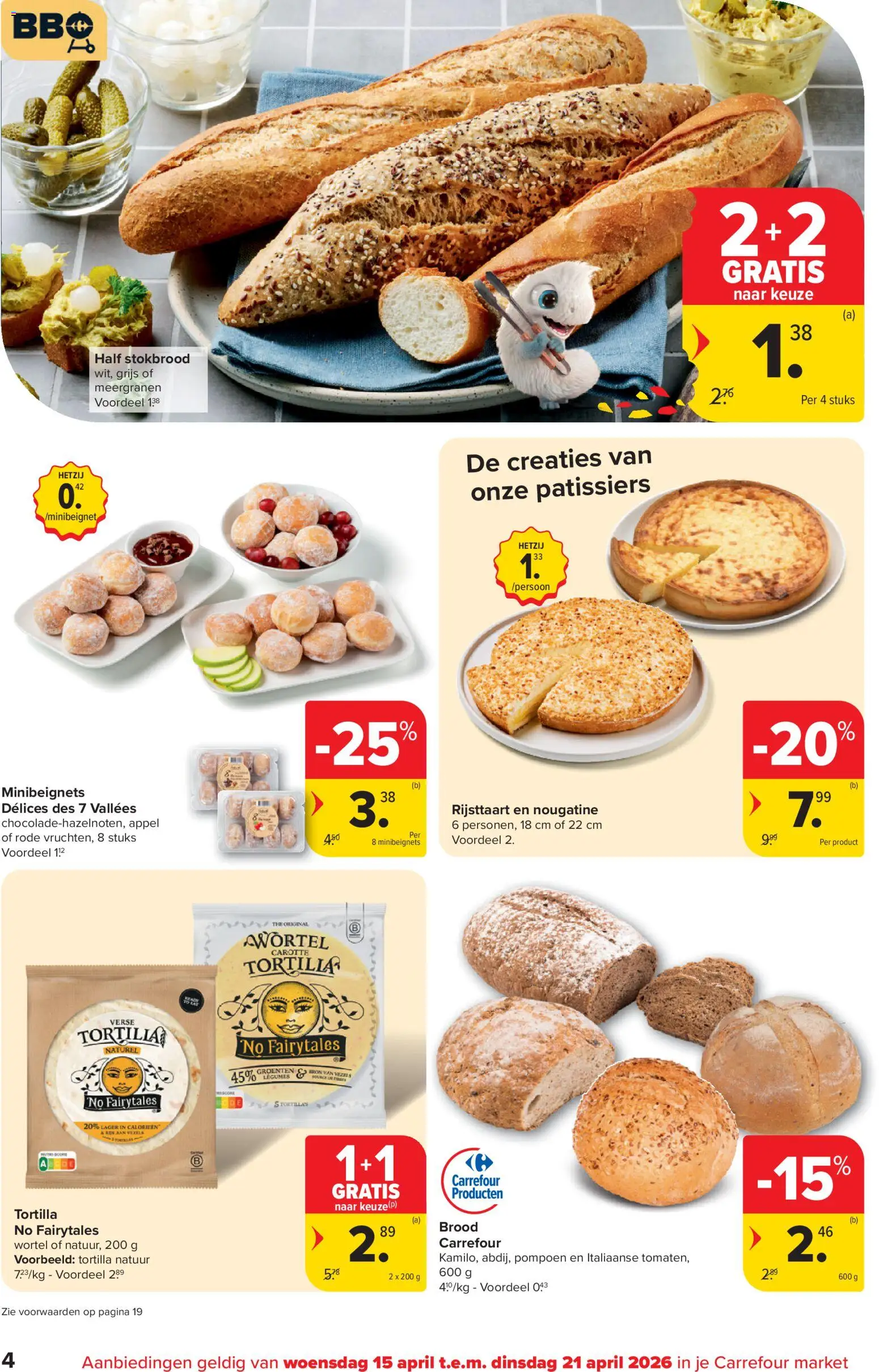 {H1} | Pagina: 4 | Producten: Tortilla, Appel, Pompoen, Brood