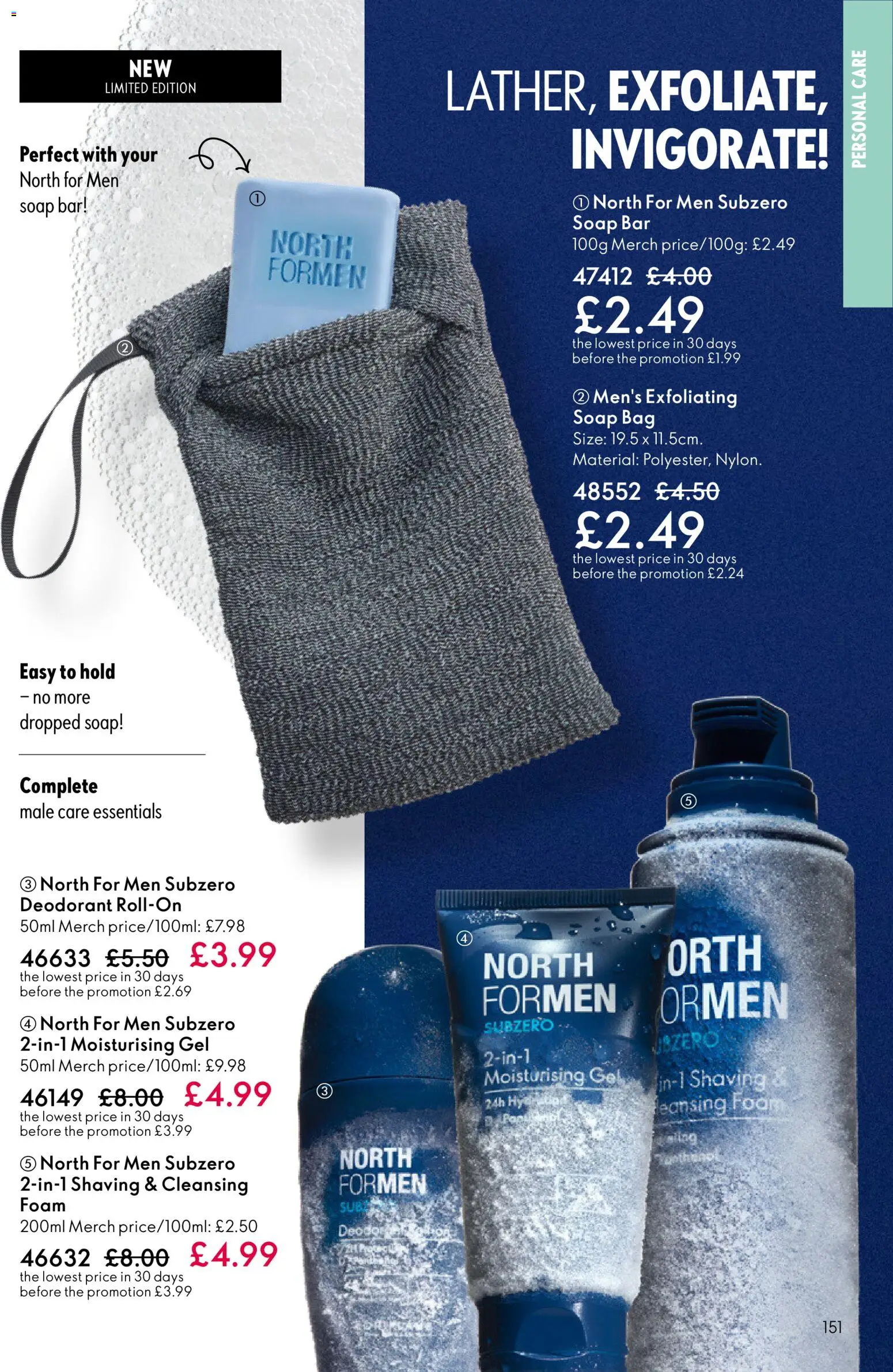 {H1} | Page: 151 | Products: Soap, Deodorant, Bag