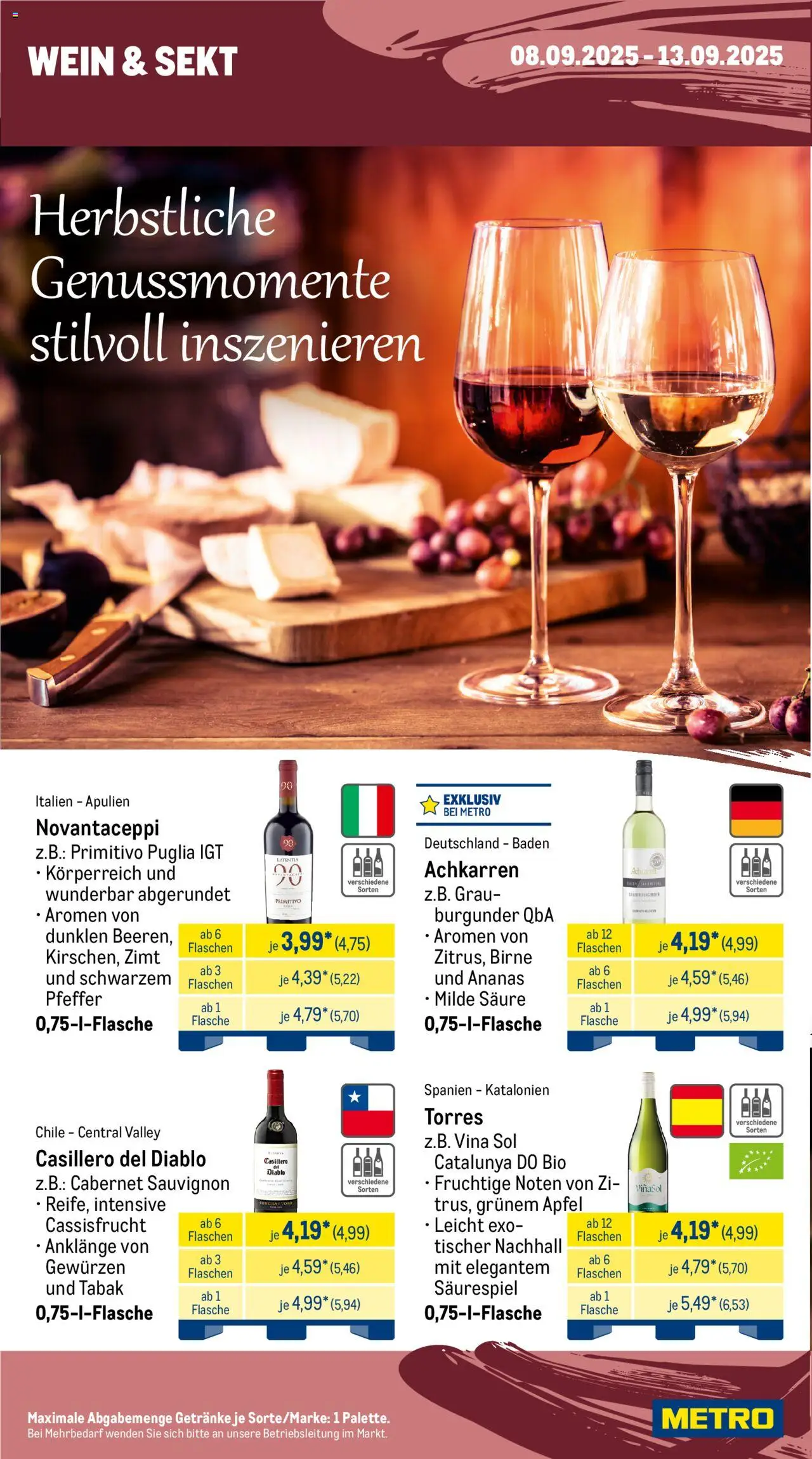 Metro Prospekt 	 – gültig ab 08.09.2025 | Seite: 14 | Produkte: Ananas, Pfeffer, Birne, Wein