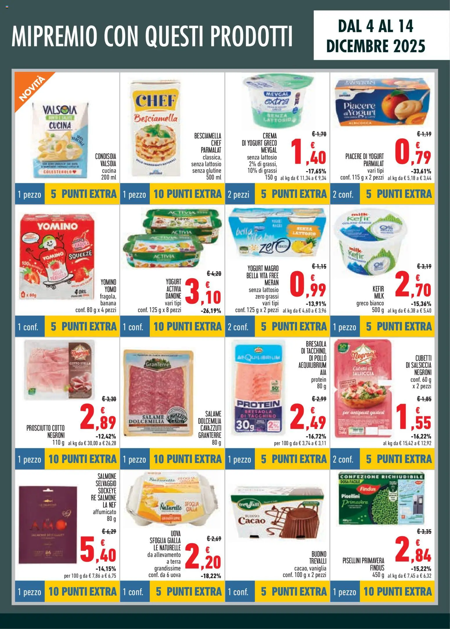 Volantino Conad del 04.12.2025 | Pagina: 5 | Prodotti: Yogurt greco, Crema, Prosciutto, Cacao