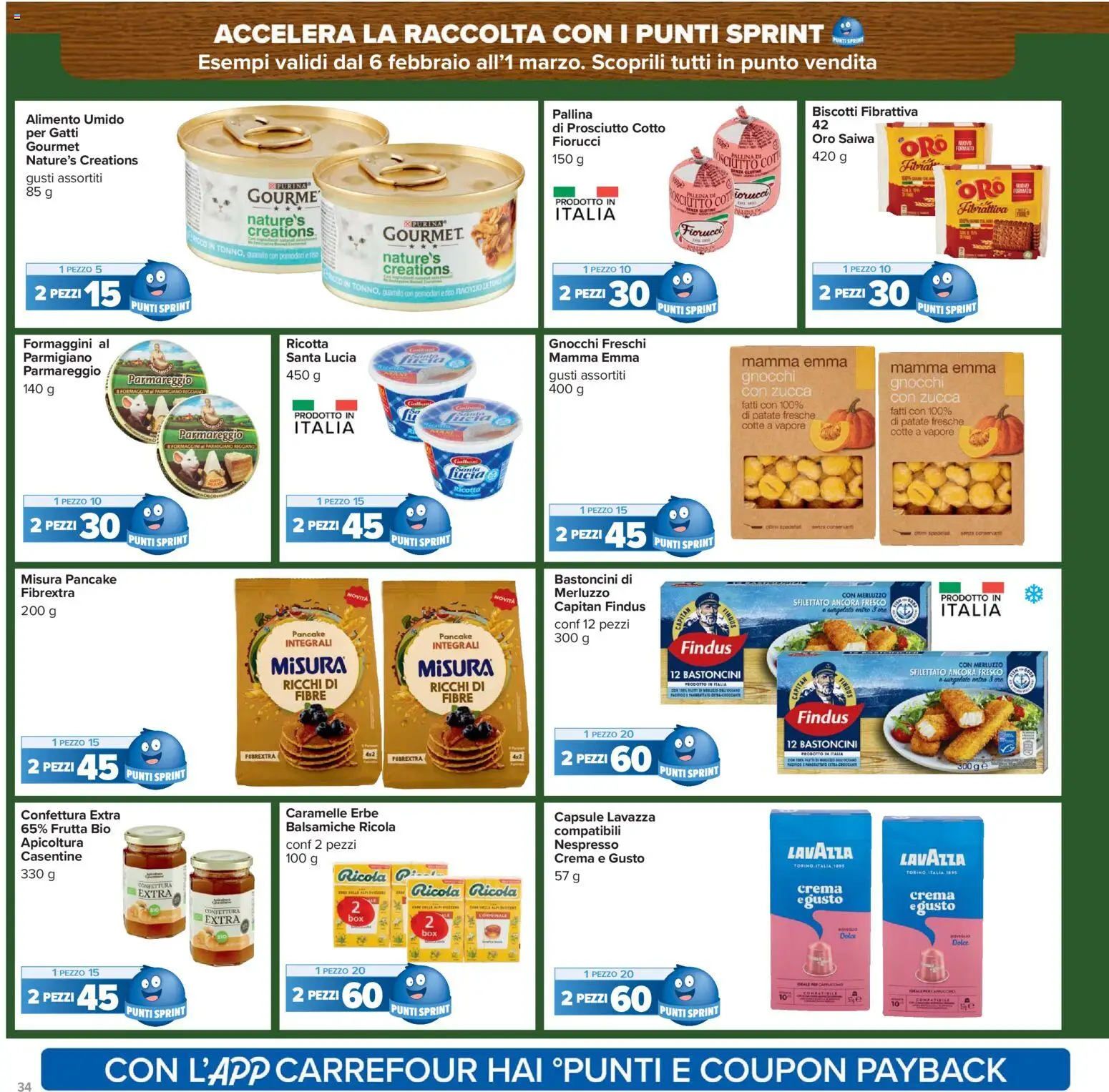 Volantino Carrefour del 06.02.2026 | Pagina: 34 | Prodotti: Crema, Ricotta, Lavazza, Parmigiano