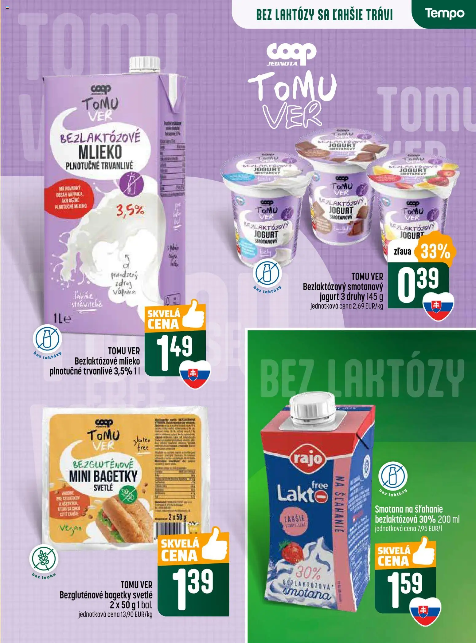 Nové COOP Jednota akcie – leták je platný od 13.11.2025 | Strana: 13 | Produkty: Mlieko, Jogurt, Smotana, Bezlaktózové mlieko