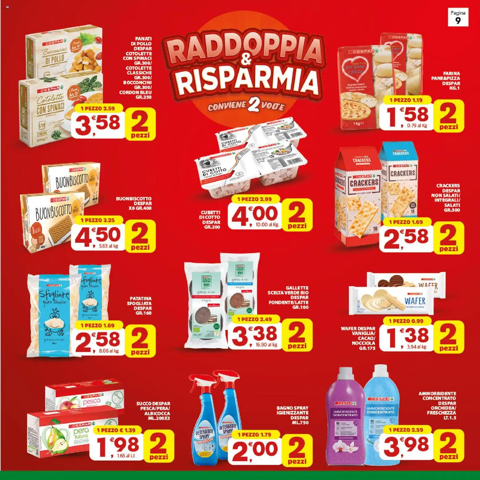 Volantino Eurospar del 17.04.2026 | Pagina: 9 | Prodotti: Pollo, Detergente, Spinaci, Crackers