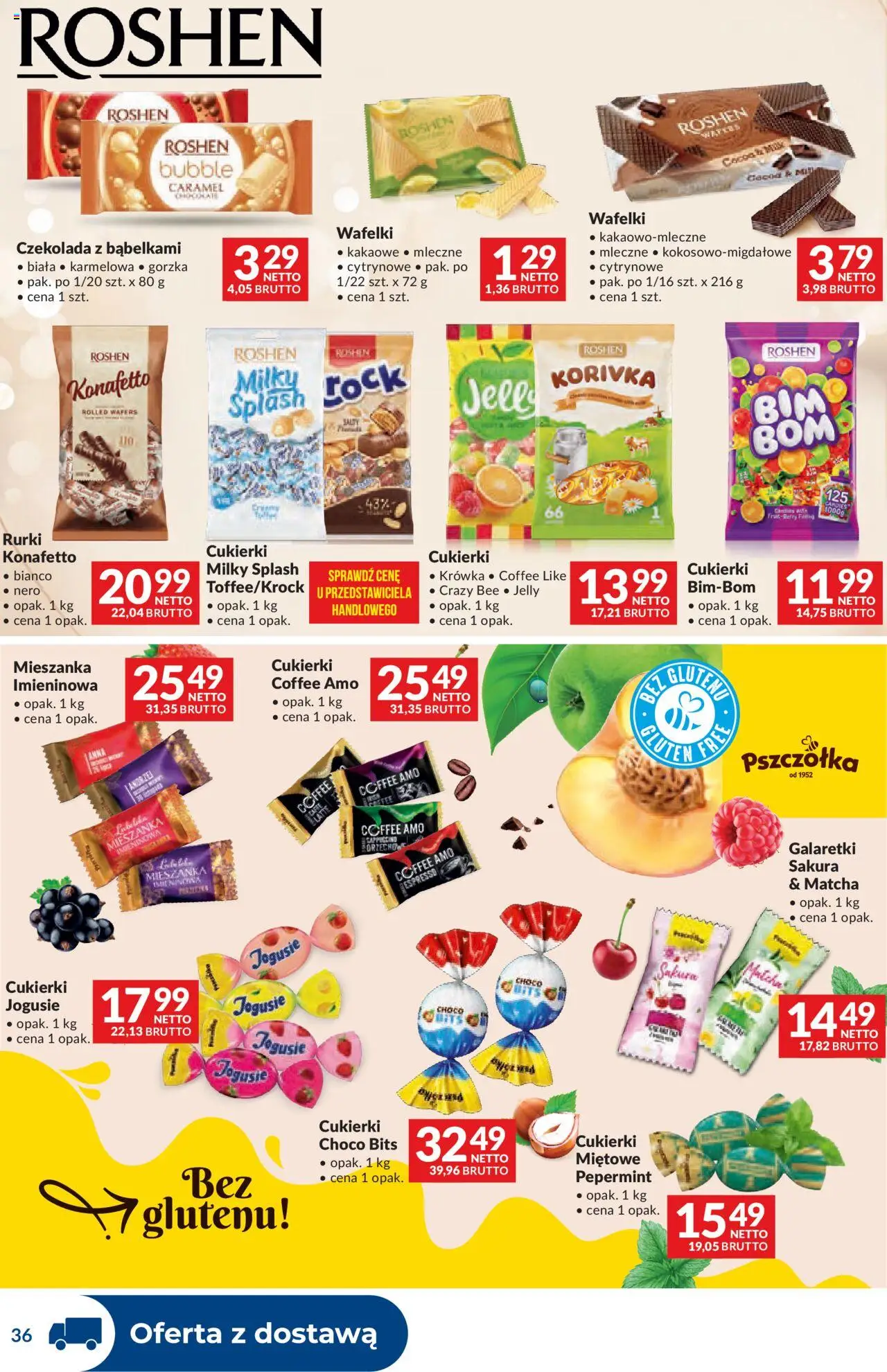 Makro Gazetka - Dystrybucja do sklepów od 16.09.2025 | Strona: 36 | Produkty: Galaretki, Krowka, Wafelki, Cukierki