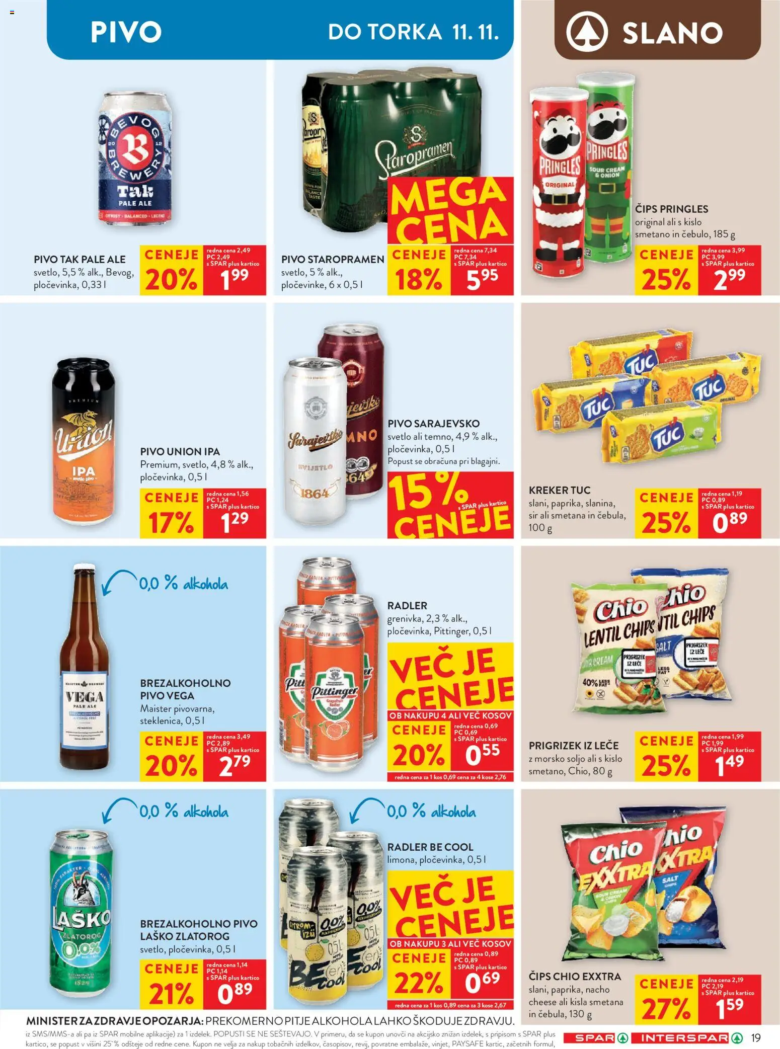 Novi Spar katalog ponudbe – veljaven od 05.11.2025 | Stran: 23 | Izdelki: Kos, Sir, Pivo, Cips