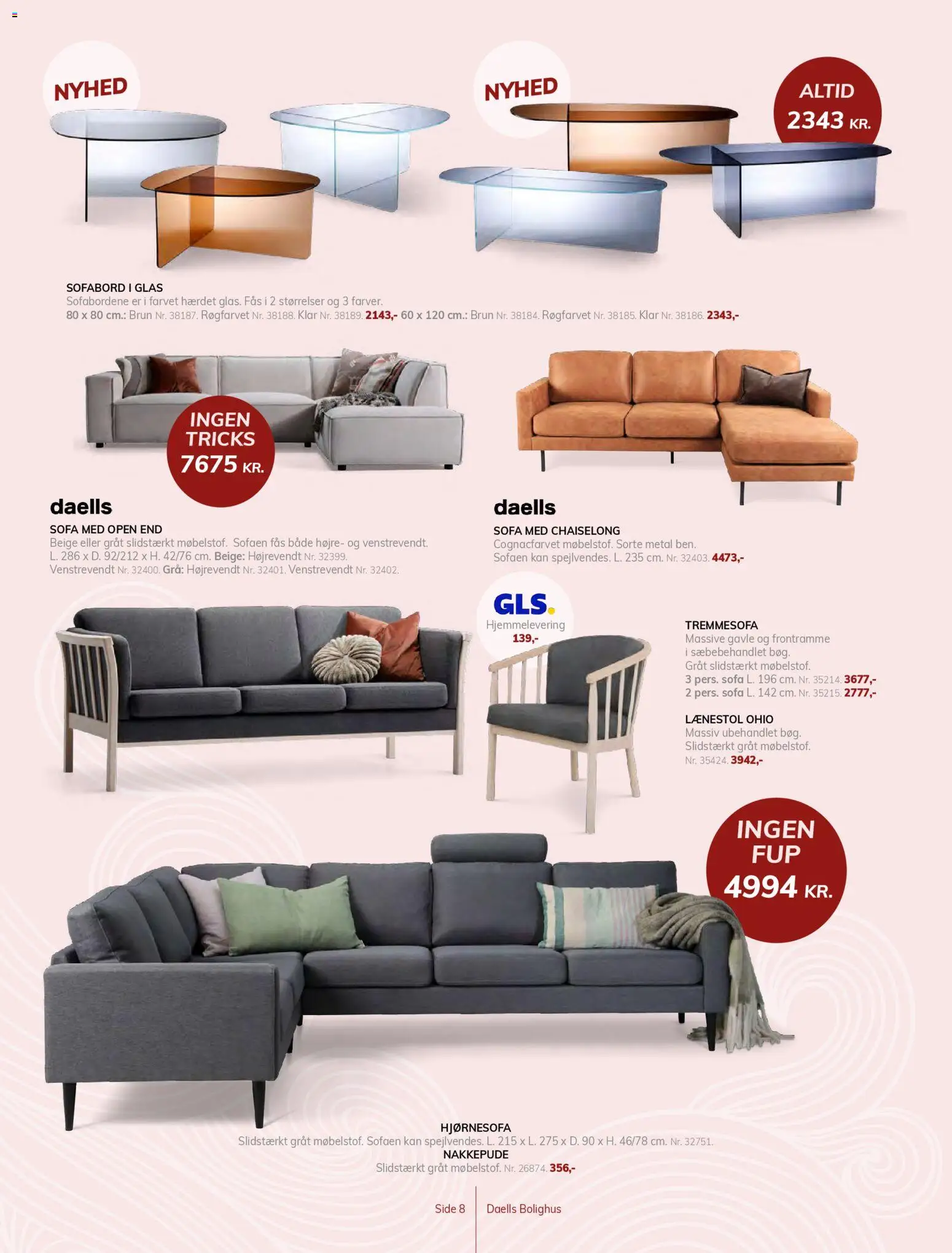 Daells Bolighus tilbudsavis – gyldig fra 29.04.2026 | Side: 8 | Produkter: Sofabord, Sofa, Lænestol, Hjørnesofa