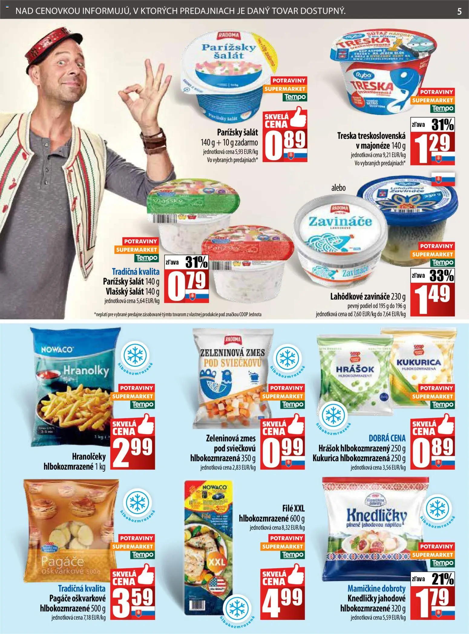 Nové COOP Jednota akcie – leták je platný od 13.11.2025 | Strana: 5 | Produkty: Hrášok, Ryba, Kukurica, Treska