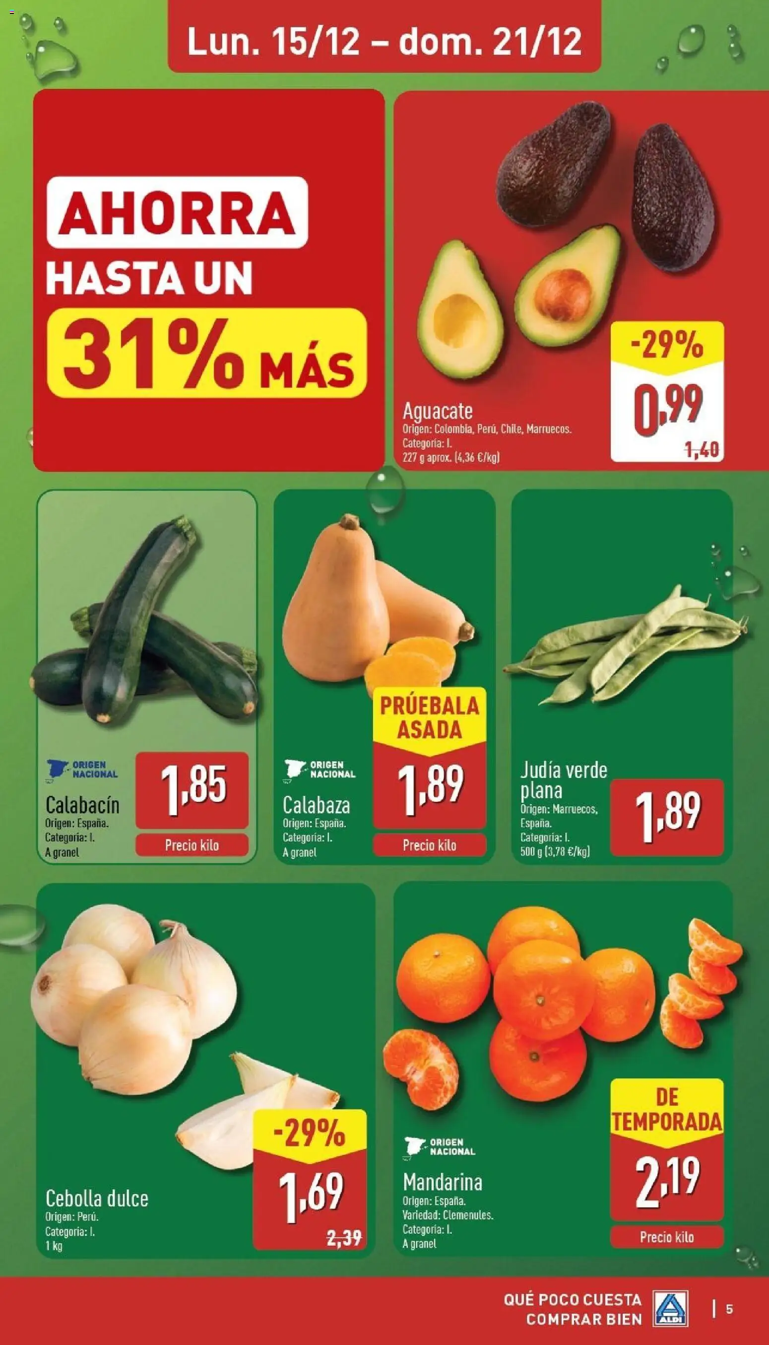 Aldi folleto Península │ válido desde el 15.12.2025 | Página: 5 | Productos: Calabacín, Πράσινο τσάι, Παγωμένο τσάι