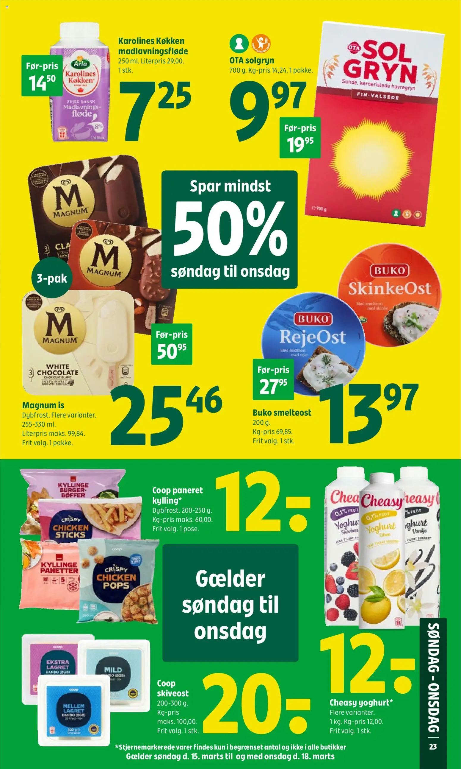 Coop 365 tilbudsavis – gyldig fra 12.03.2026 | Side: 6 | Produkter: Yoghurt, Skinke, Fløde, Havregryn