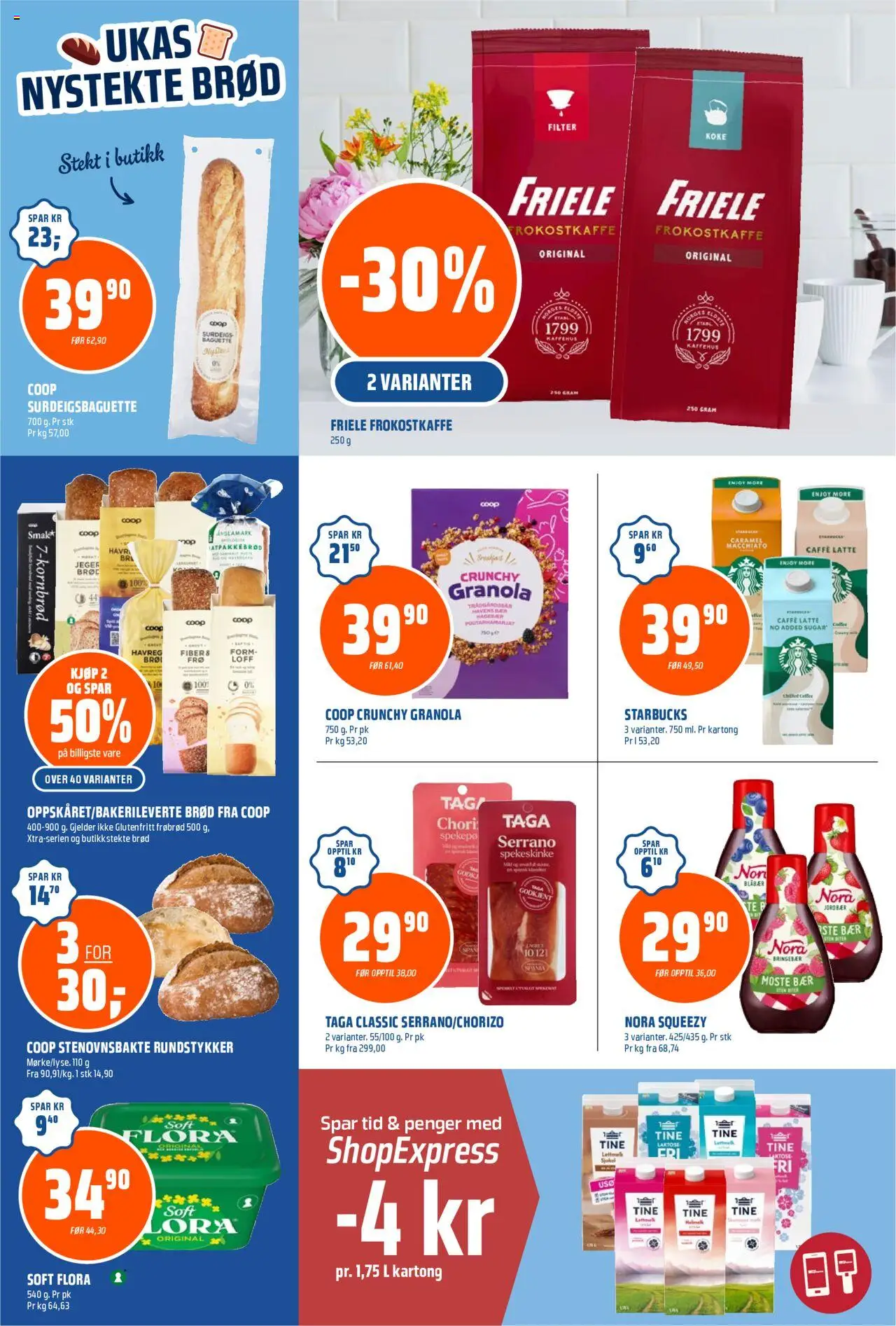  | Side: 4 | Produkter: Te, Lettmelk, Jordbær, Rundstykker