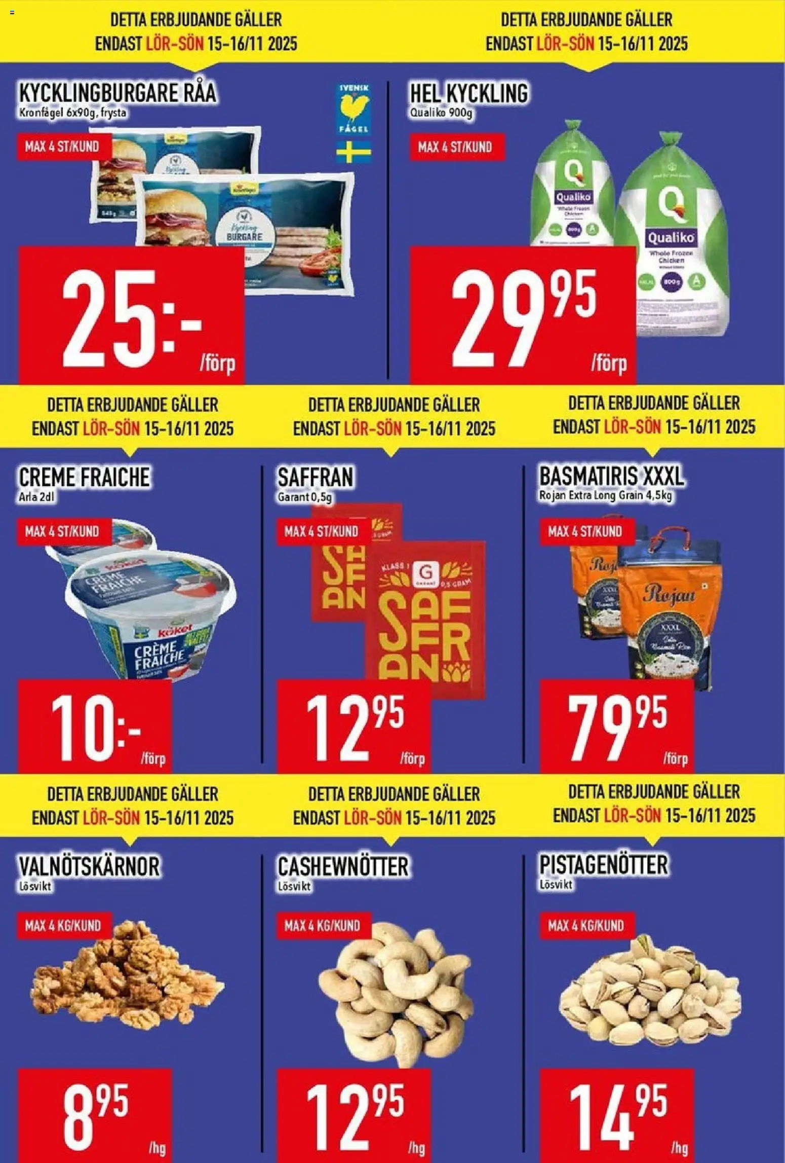 Matdax reklamblad aktuell från 10.11.2025 | Sida: 7 | Produkter: Galler, Cashewnötter, Creme fraiche, Saffran