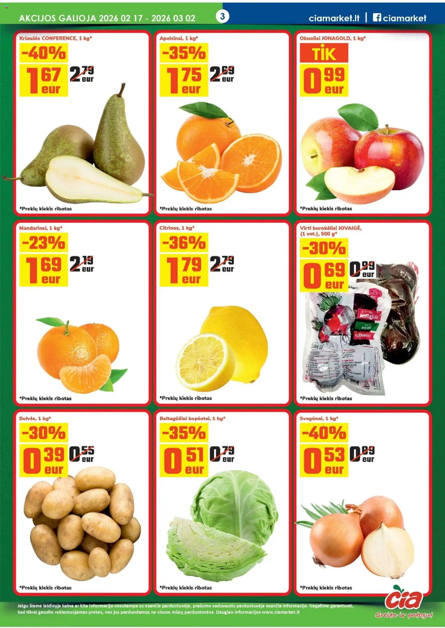 ČIA MARKET akcijos nuo 17.02.2026 | Puslapis: 3 | Prekių: Obuoliai
