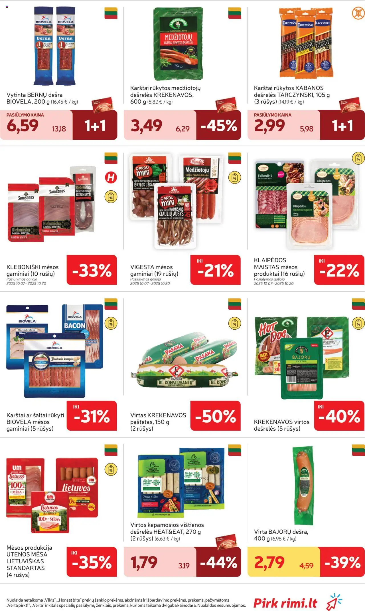 Rimi akcijos nuo 14.10.2025 | Puslapis: 15 | Prekių: Vištienos, Dešrelės, Kumpis, Dešra