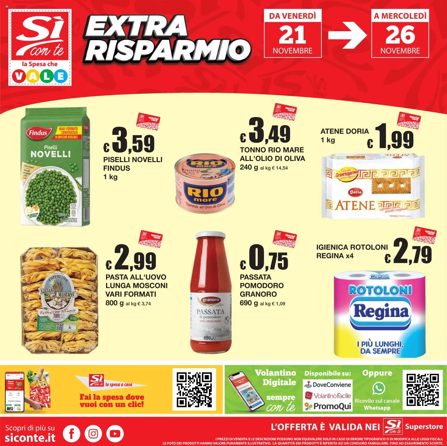 Volantino Sì con Te del 13.11.2025 | Pagina: 24 | Prodotti: Tè, Pomodoro, Passata di pomodoro, Piselli