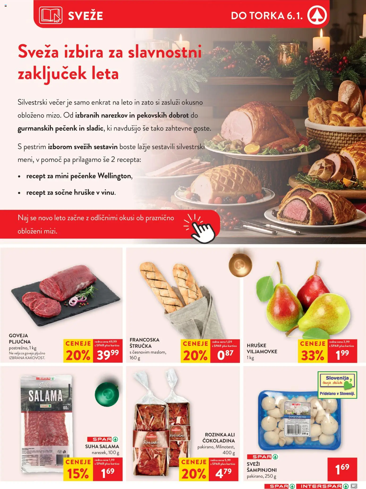 Novi Spar katalog ponudbe – veljaven od 27.12.2025 | Stran: 5 | Izdelki: Štručka, Salama, Hruške