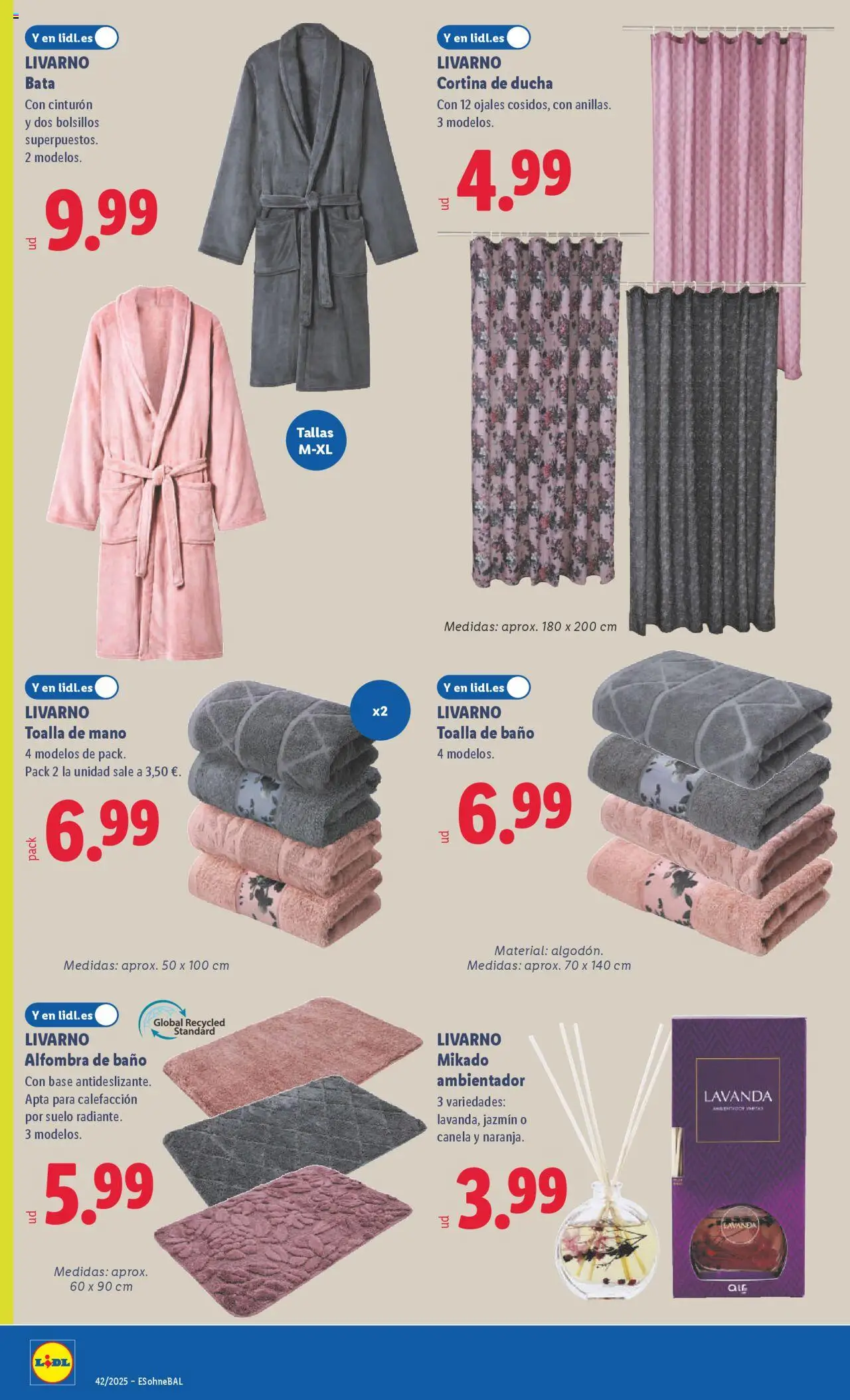 Lidl catálogo de bazar MAD │ válido desde el 13.10.2025 | Página: 20 | Productos: Cortina, Cinturón, Ducha, Alfombra