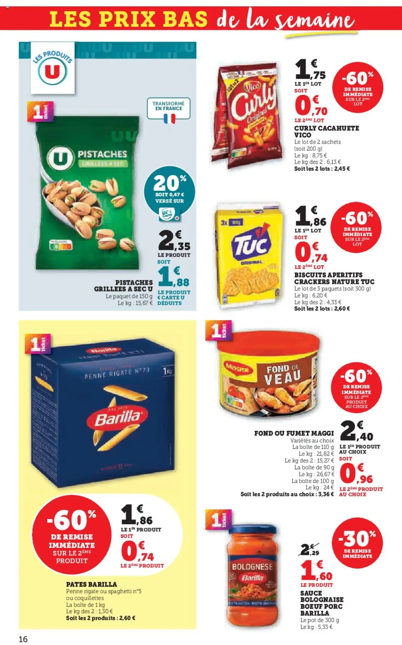  | Page: 16 | Produits: Cacahuète, Spaghetti, Porc, Biscuits