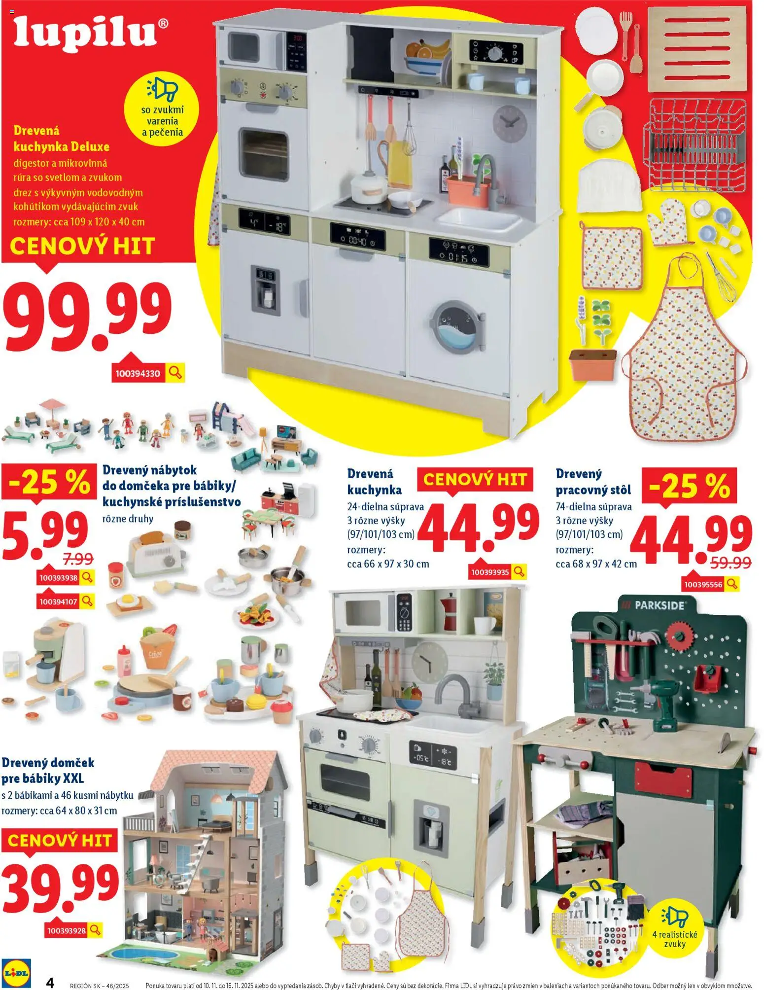 Nové Lidl akcie – leták je platný od 10.11.2025 | Strana: 4 | Produkty: Nábytok, Drez, Pracovný stôl, Stôl